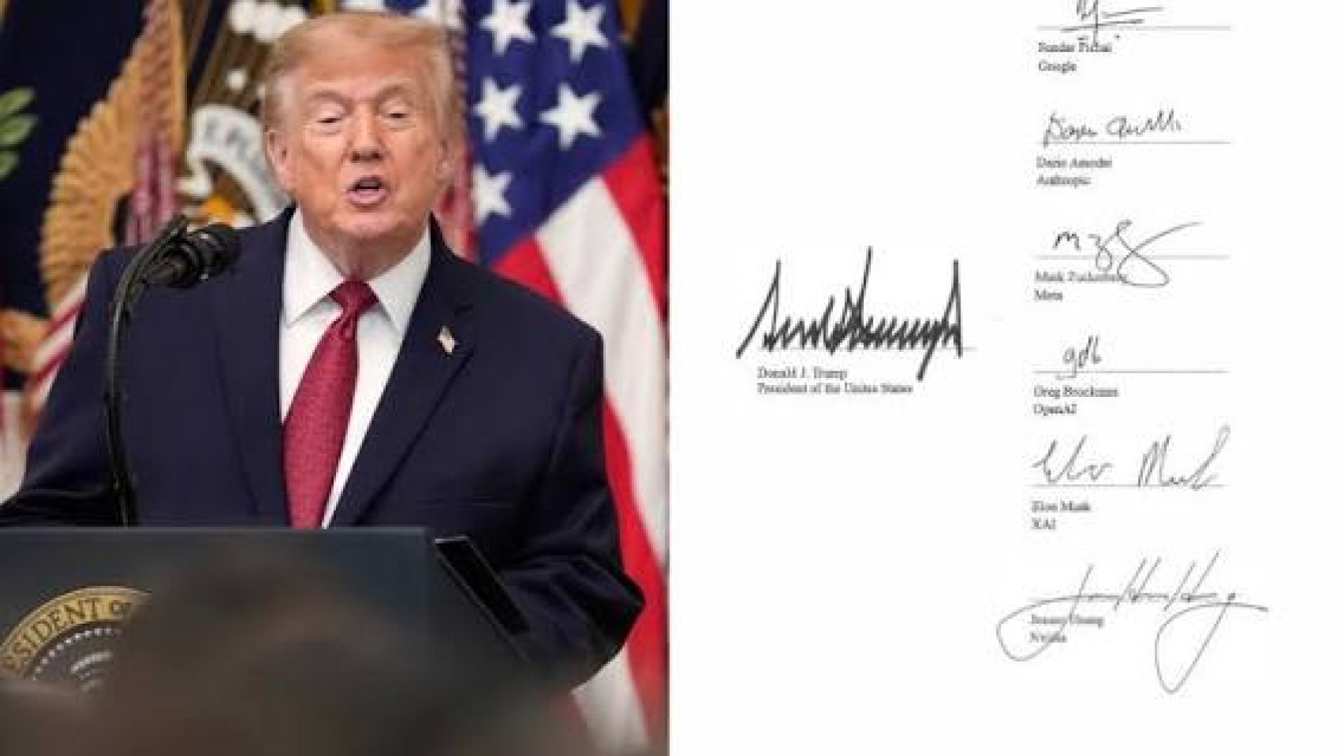 “Unites States”: error ortográfico aparece en documento firmado por Trump sobre inteligencia artificial