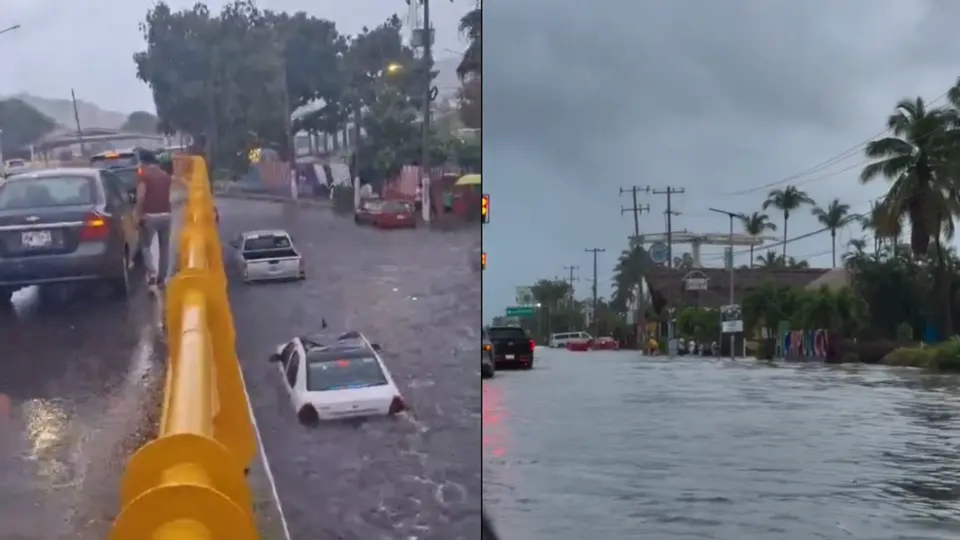 Tormenta tropical Simón inunda calles y avenidas de Acapulco