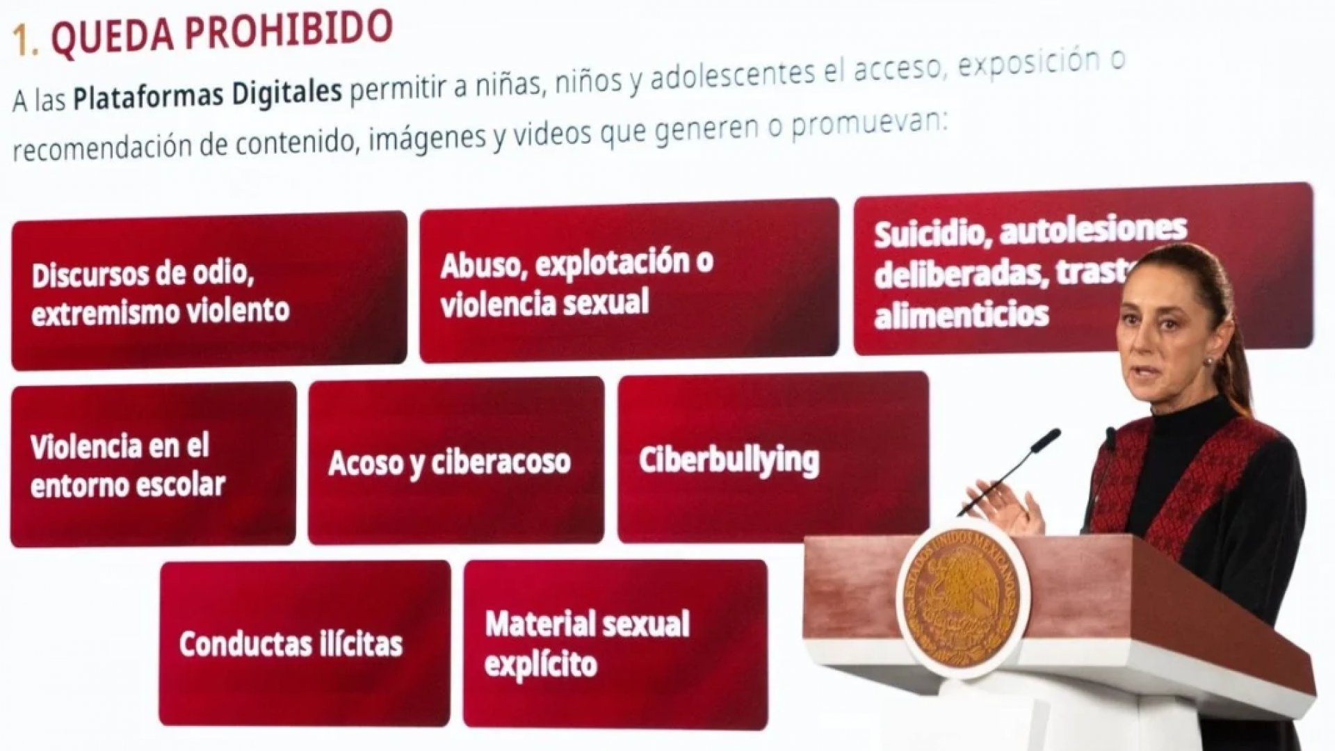 Sheinbaum propone obligar a plataformas digitales a retirar contenidos violentos