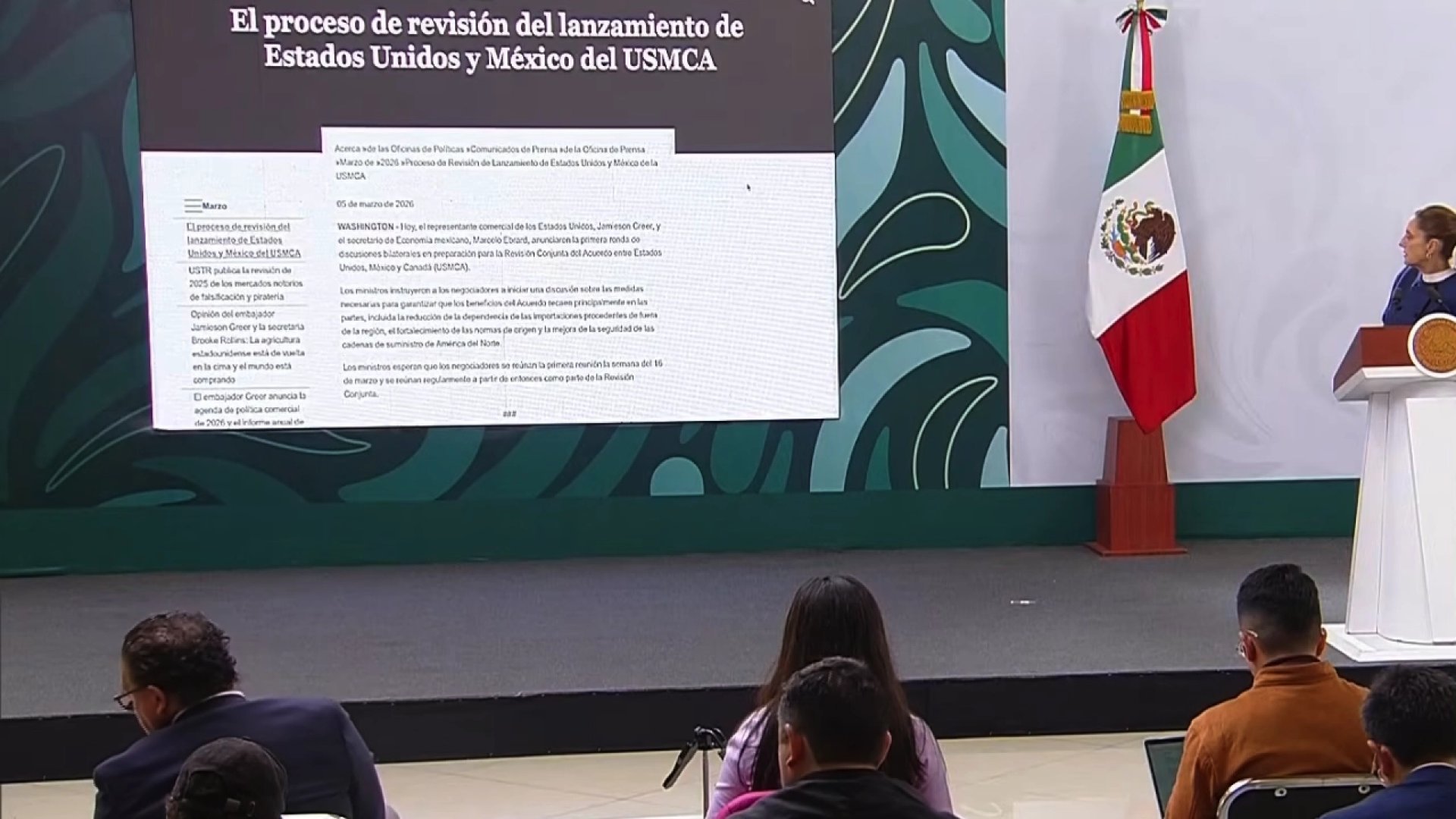 Sheinbaum destaca inicio de diálogo con EE.UU. rumbo a revisión del T-MEC