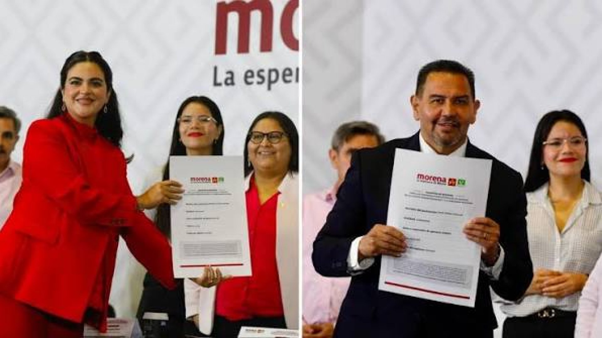 Andrea Chávez y Cruz Pérez Cuéllar levantan la mano por coordinación de la 4T en Chihuahua