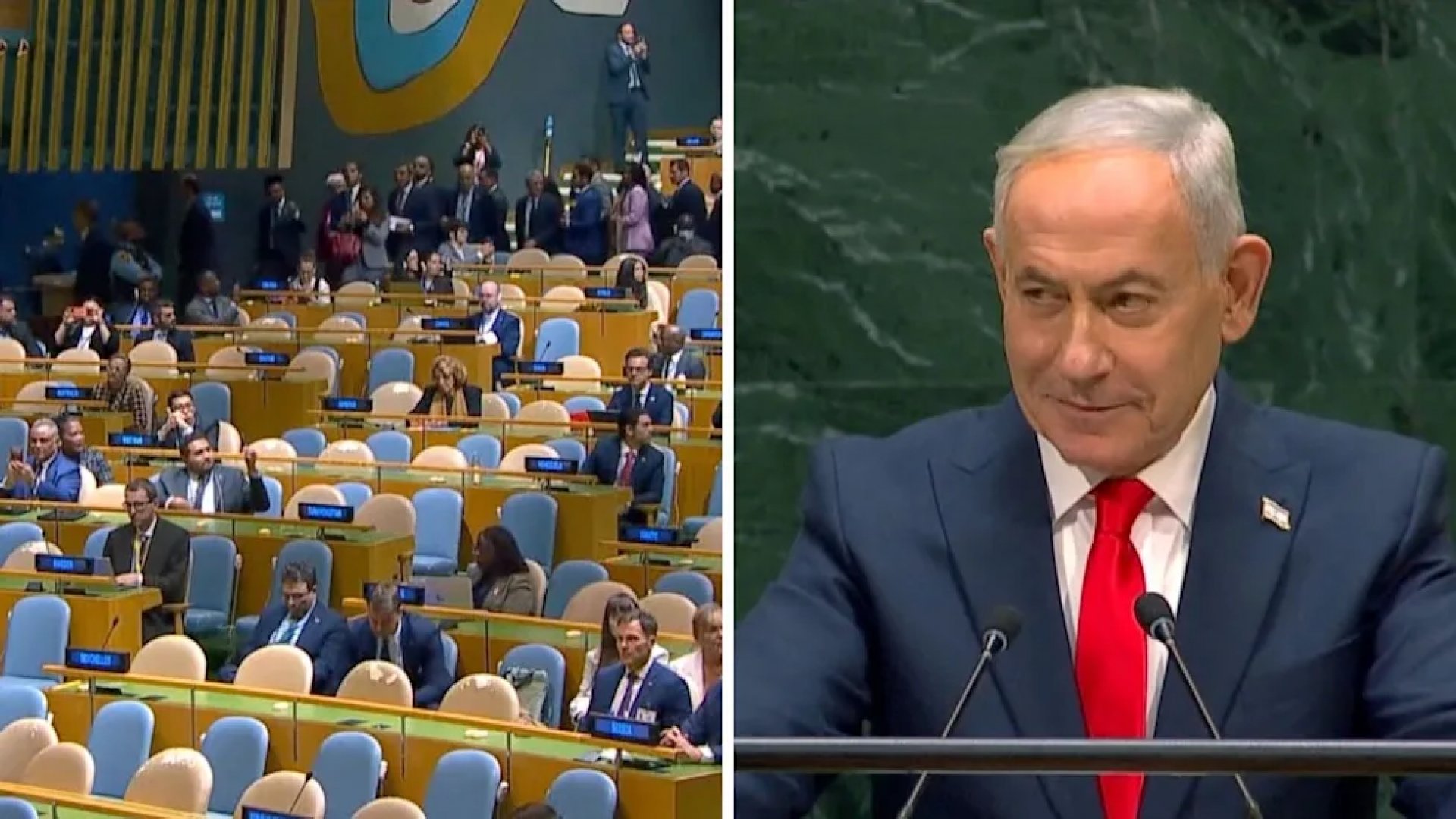 Decenas de delegados abandonan la ONU durante discurso de Netanyahu