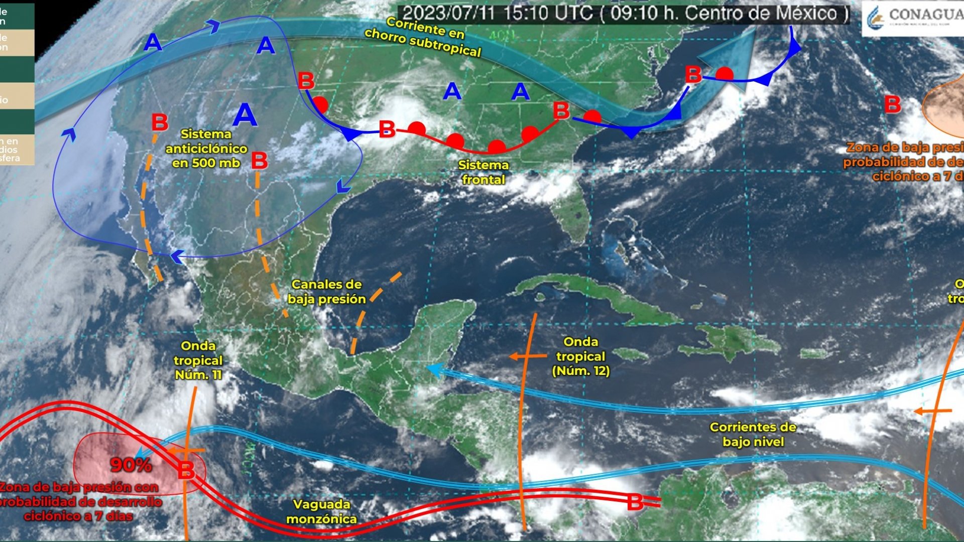 Onda Tropical 12 afectará a todo México