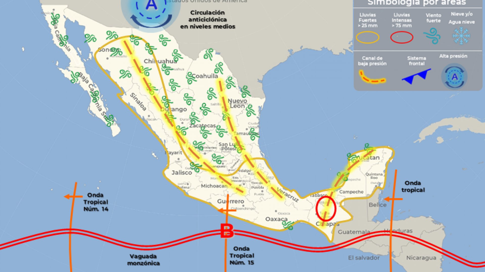 Monzón en México: prevén lluvias y caída de granizo