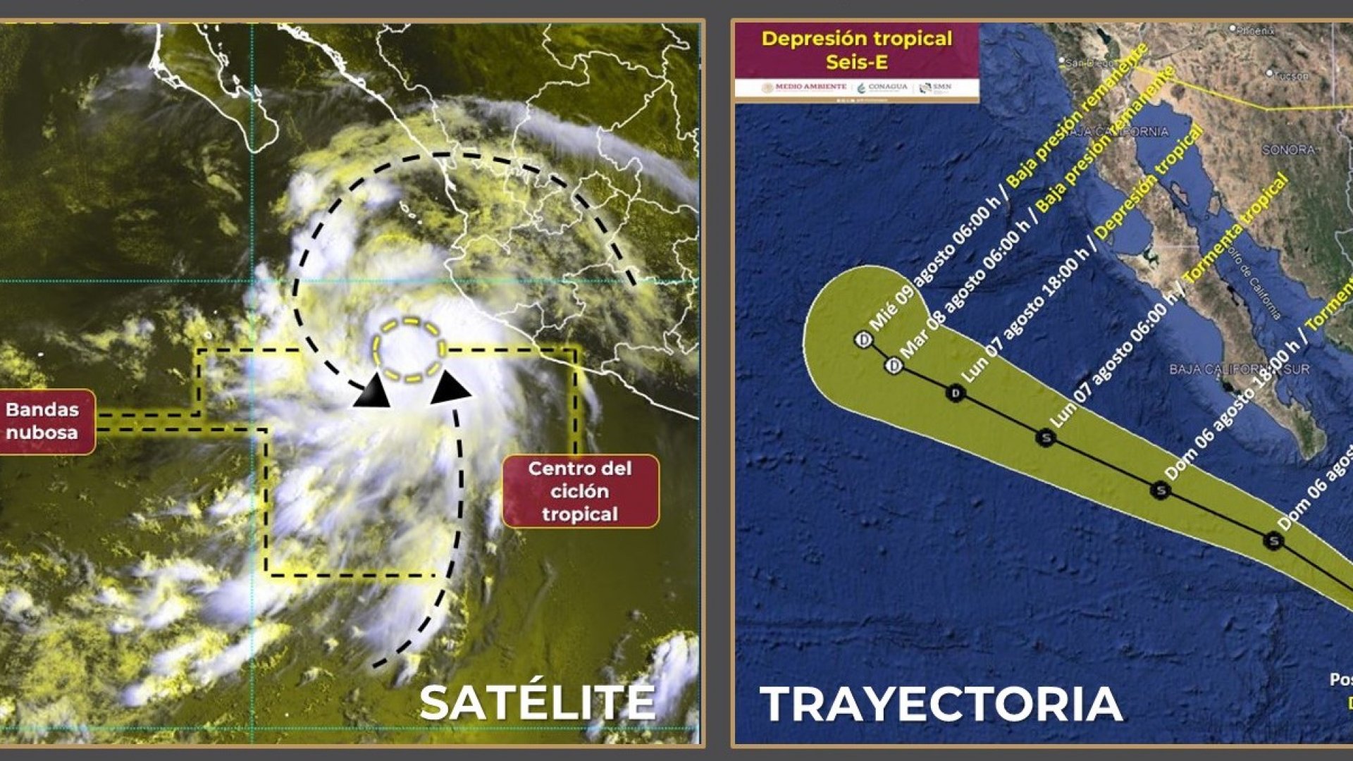 Se forma depresión tropical Seis-E en el Pacífico