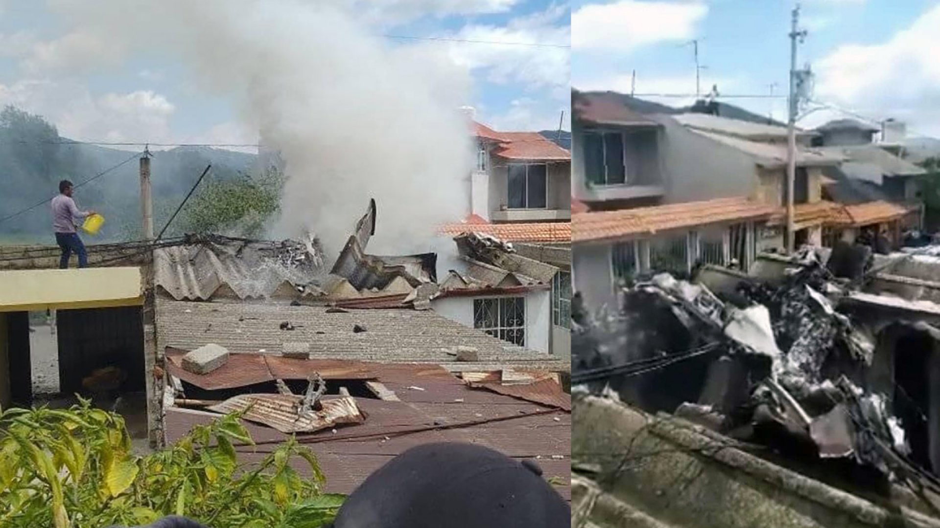 Avioneta se estrelló contra una vivienda en Puebla; hay tres muertos