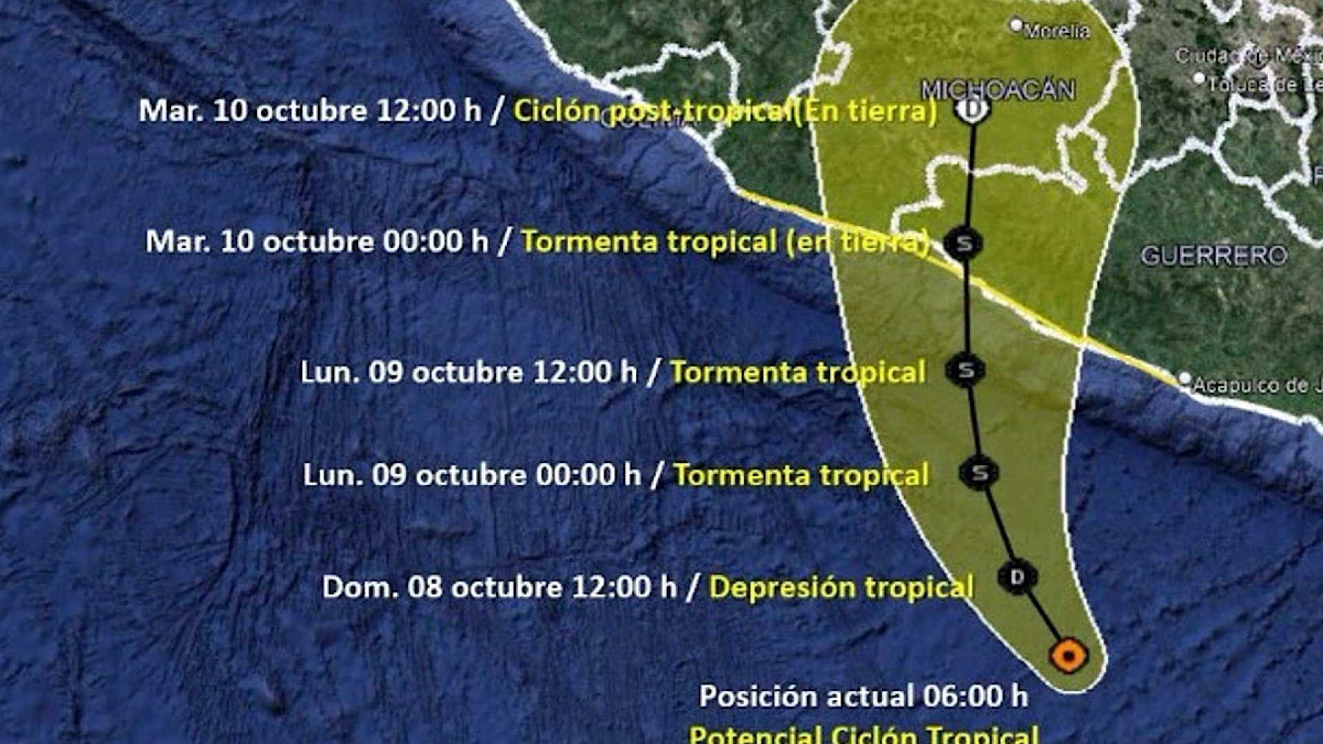 Ciclón 16 E y Tormenta Tropical Lidia dejarán lluvias en 17 estados