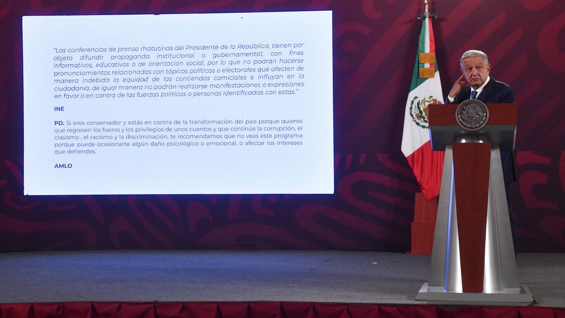 AMLO retira posdata de mañanera dedicada a conservadores