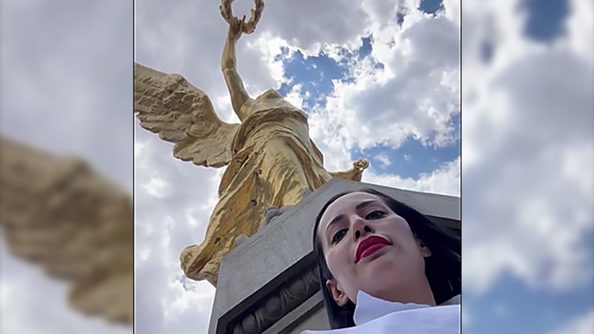 Pelea Sandra Cuevas por control del Ángel de la Independencia