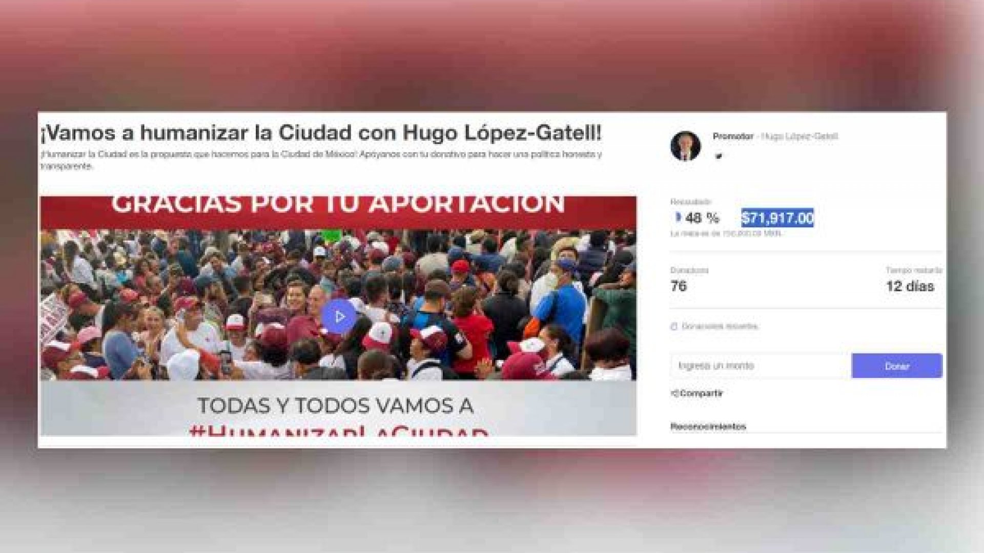 Hugo López-Gatell pide donaciones para promoverse al gobierno de la CDMX