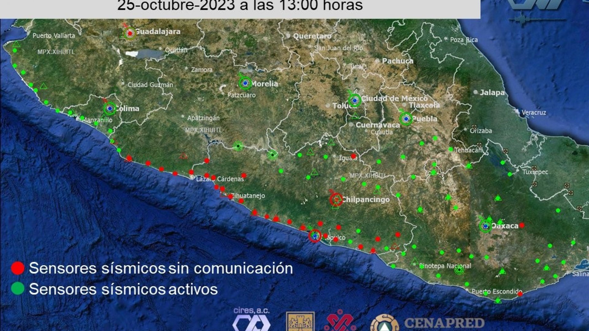 Huracán Otis desactiva sensores de la alerta sísmica