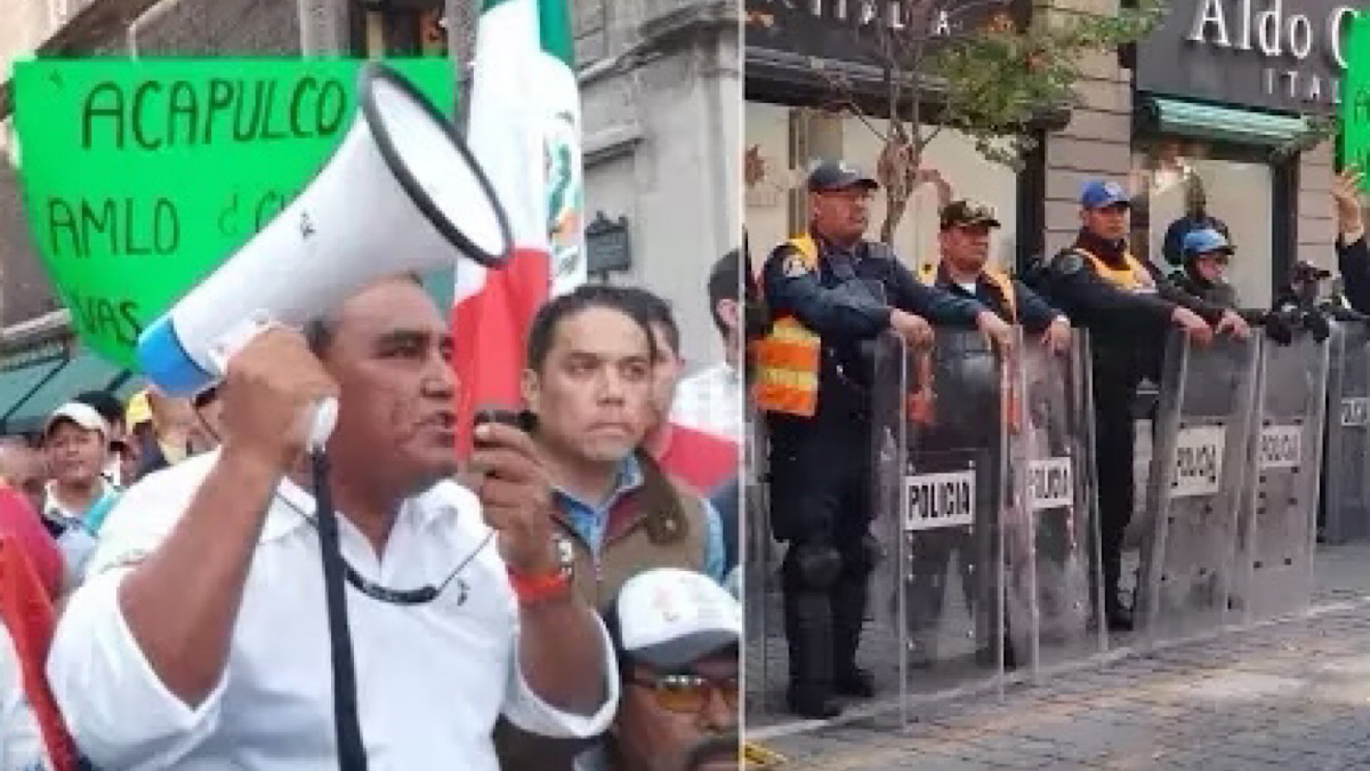 Cierran paso a caravana de afectados por Otis; amagan con plantón en Reforma