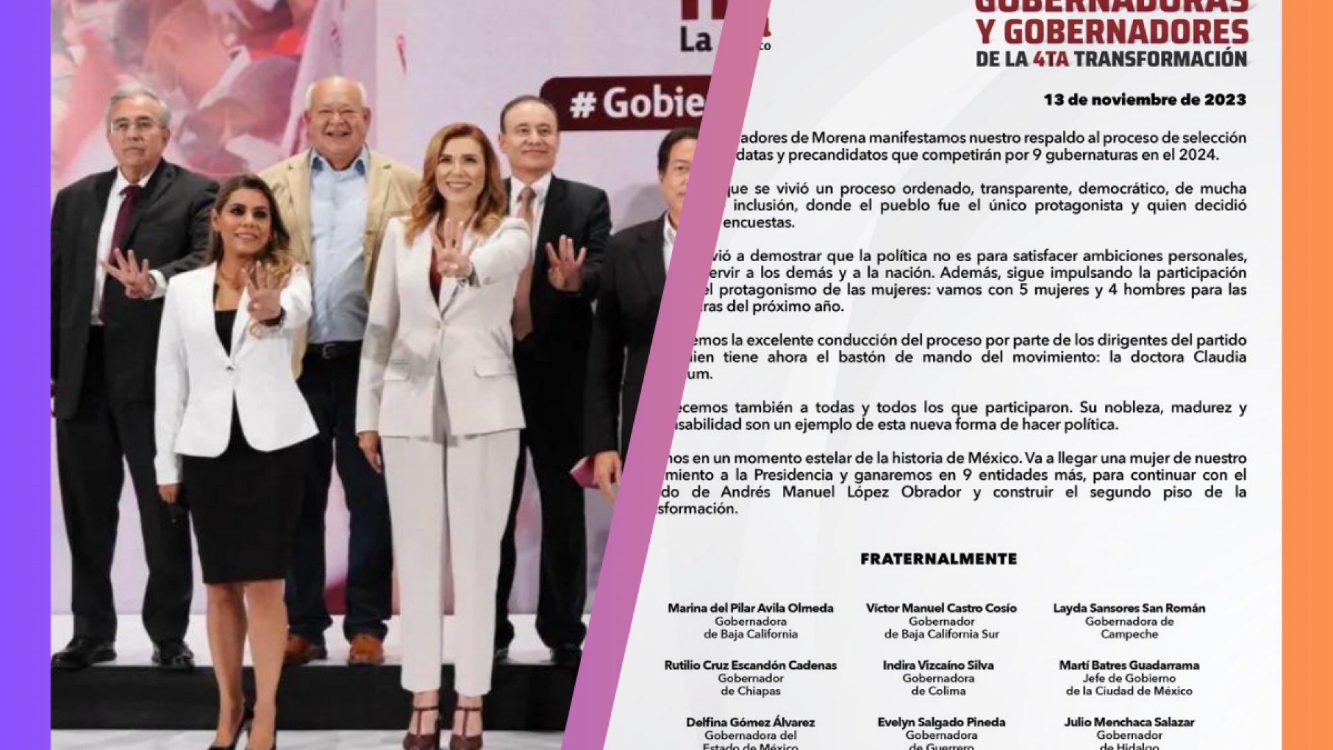 Gobernadores de Morena respaldan resultados de candidaturas