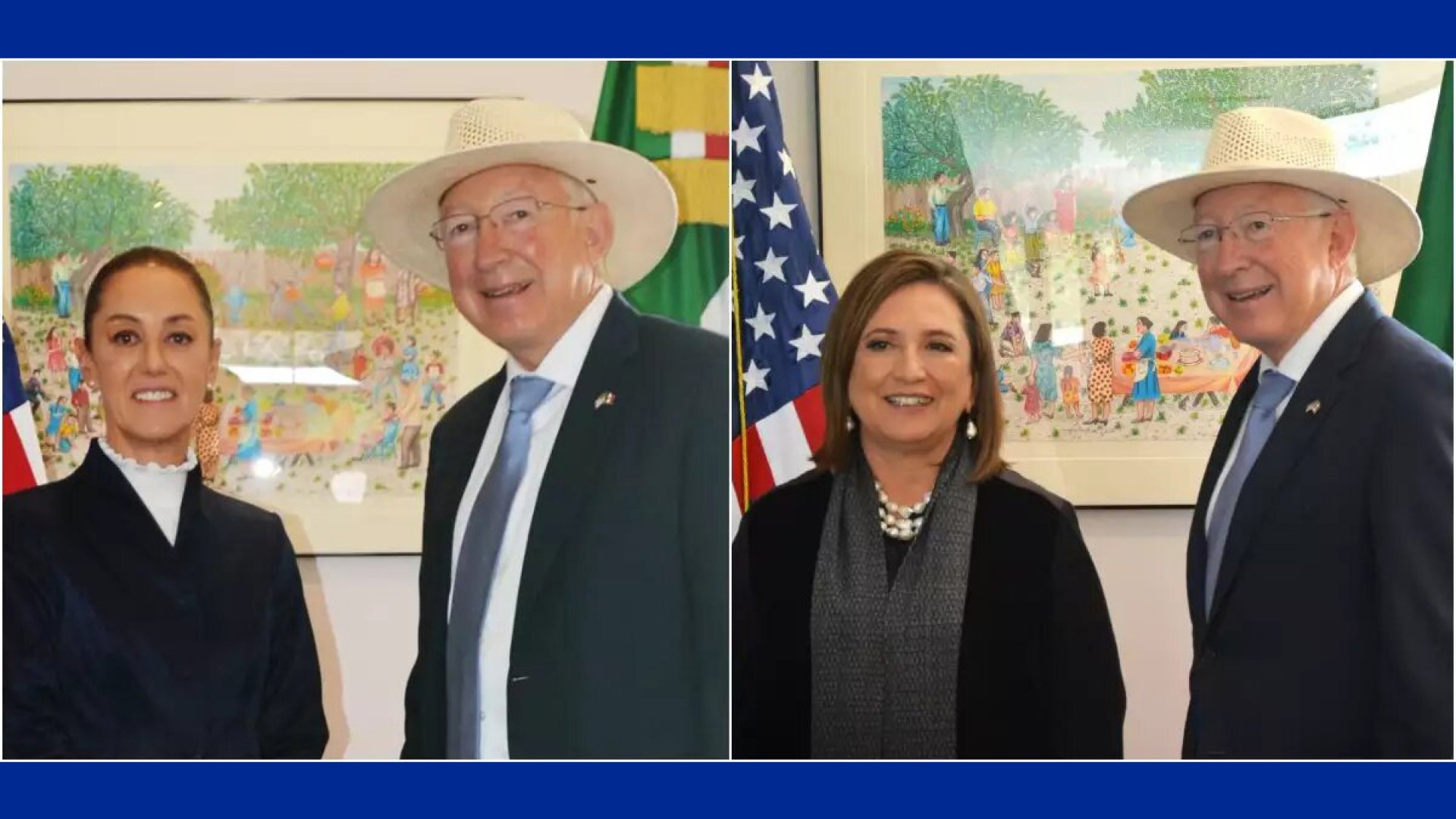 Ken Salazar sostiene encuentros con Claudia y Xóchitl