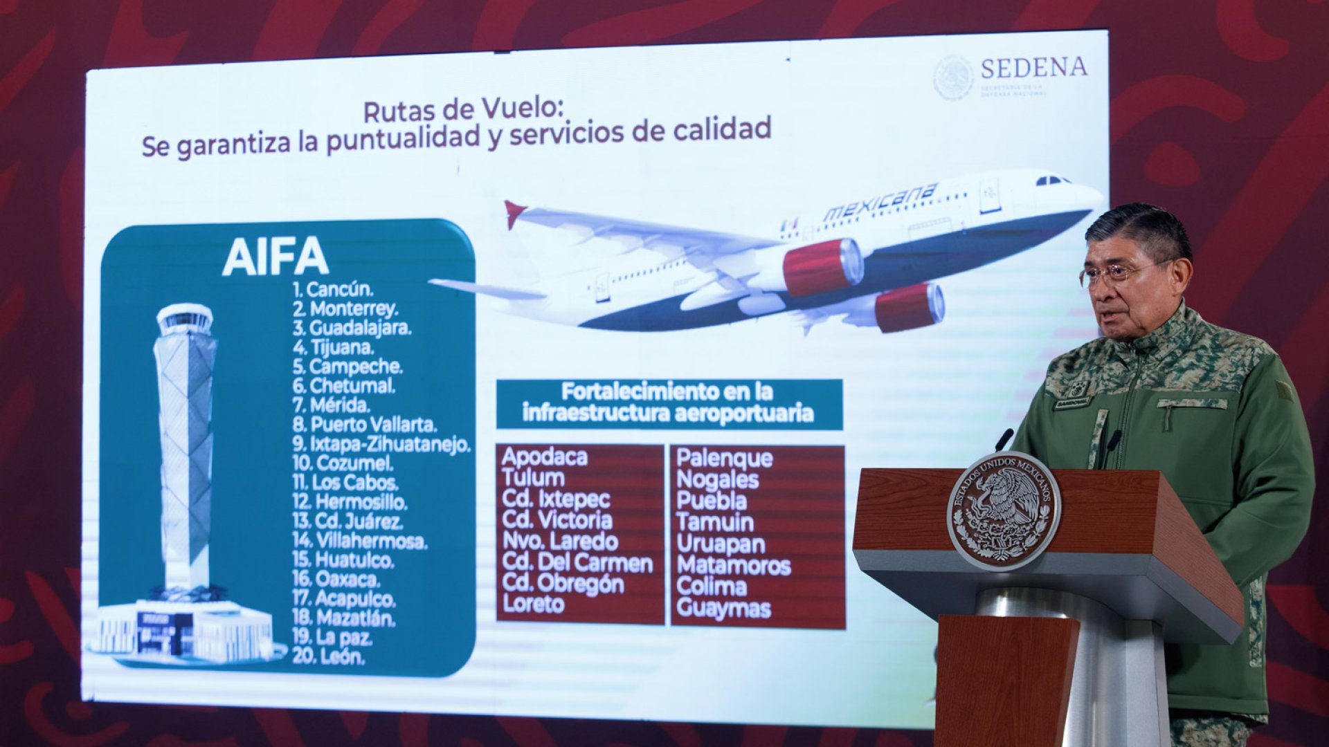Estos son los 20 destinos de la nueva aerolínea del Estado mexicano