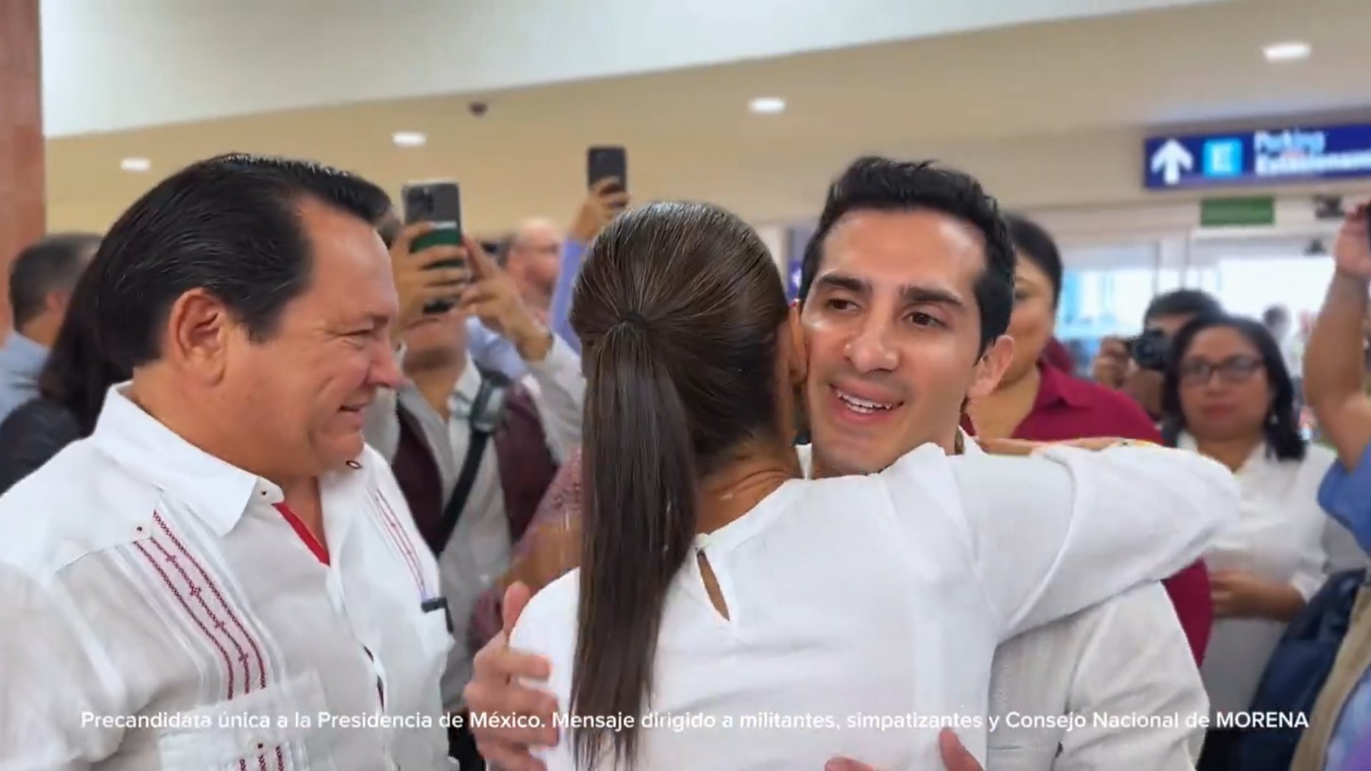 Reciben Rommel Pacheco y ‘Huacho’ Díaz a Claudia Sheinbaum en Mérida