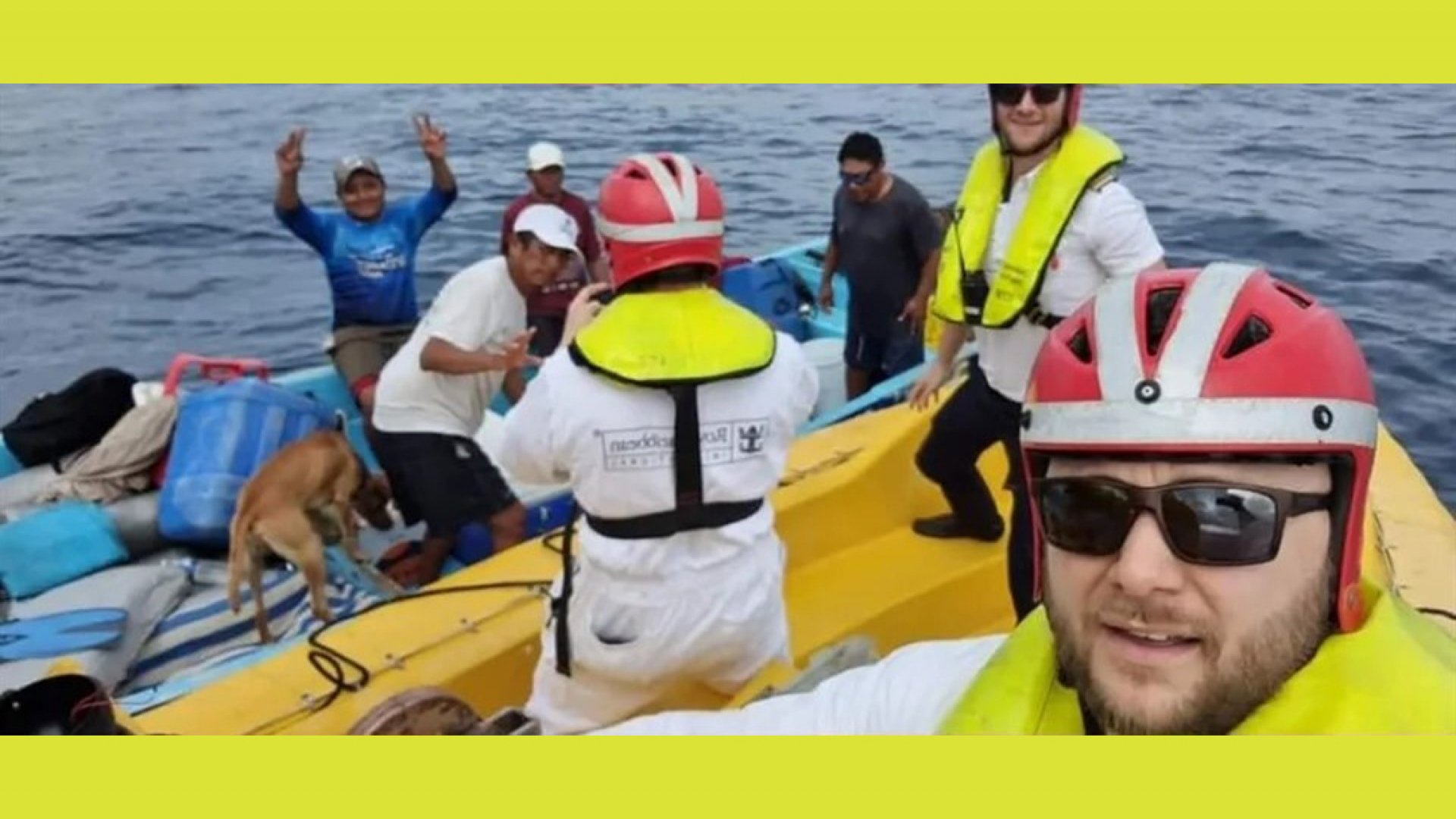 Rescatan a seis pescadores y a un perrito en Quintana Roo