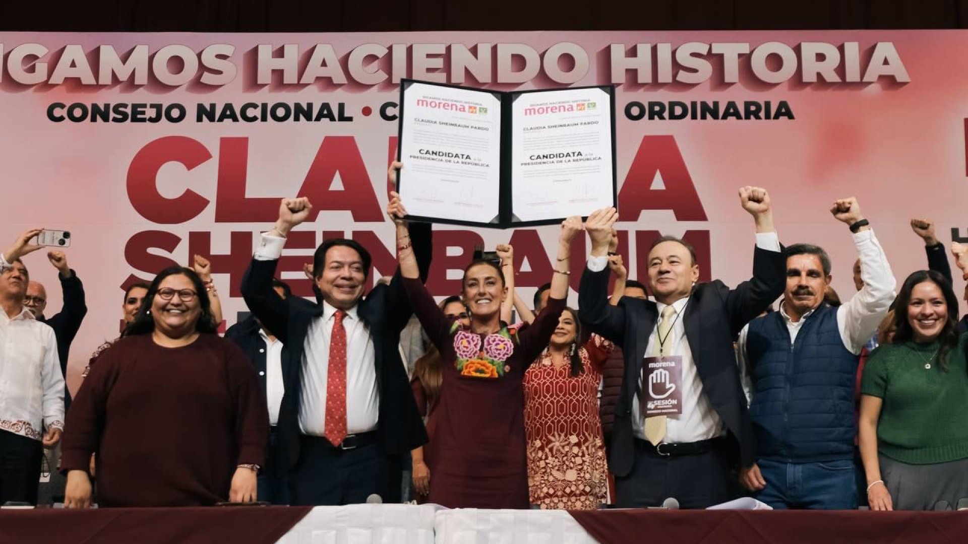 Por unanimidad, el consejo nacional de Morena declara a Claudia Sheinbaum candidata a la presidencia de México