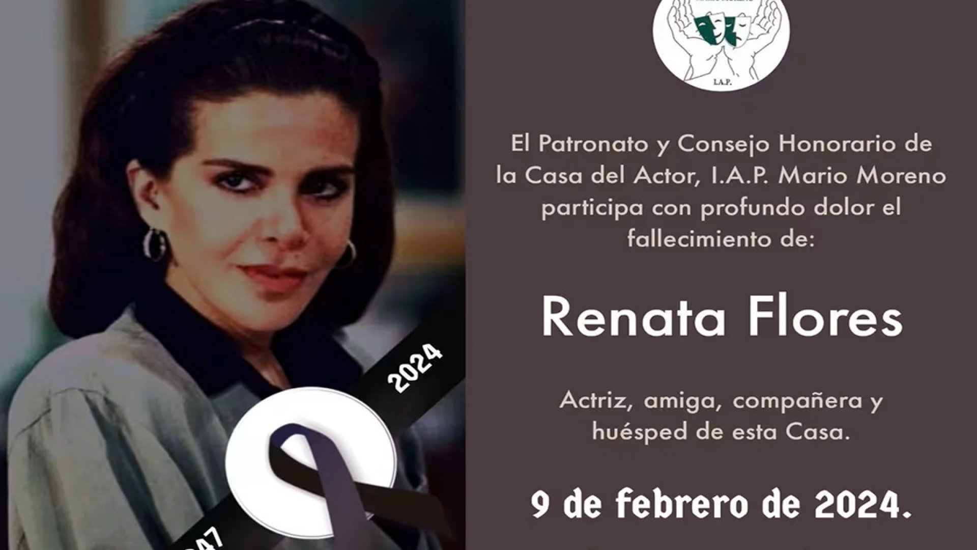 Falleció la actriz Renata Flores