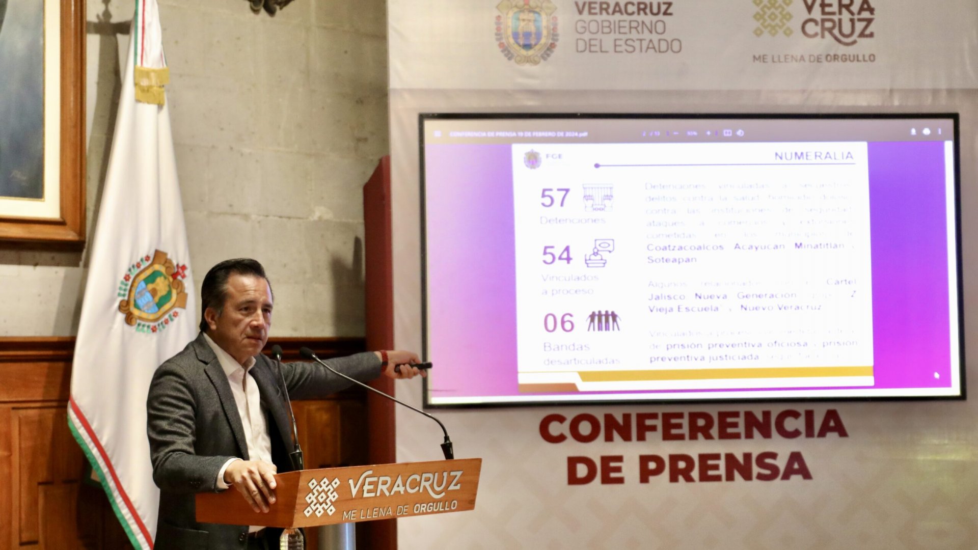 Seis bandas desarticuladas y 57 detenidos en el sur de Veracruz