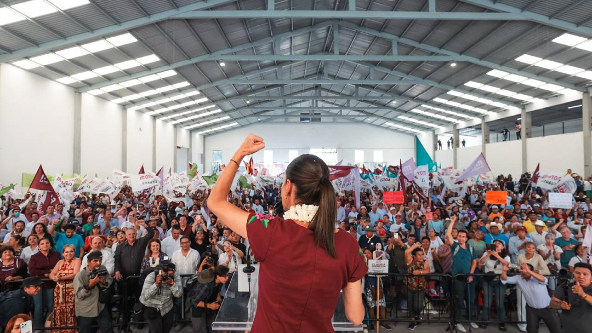 Claudia Sheinbaum llama a defender la democracia y a la 4T en las urnas