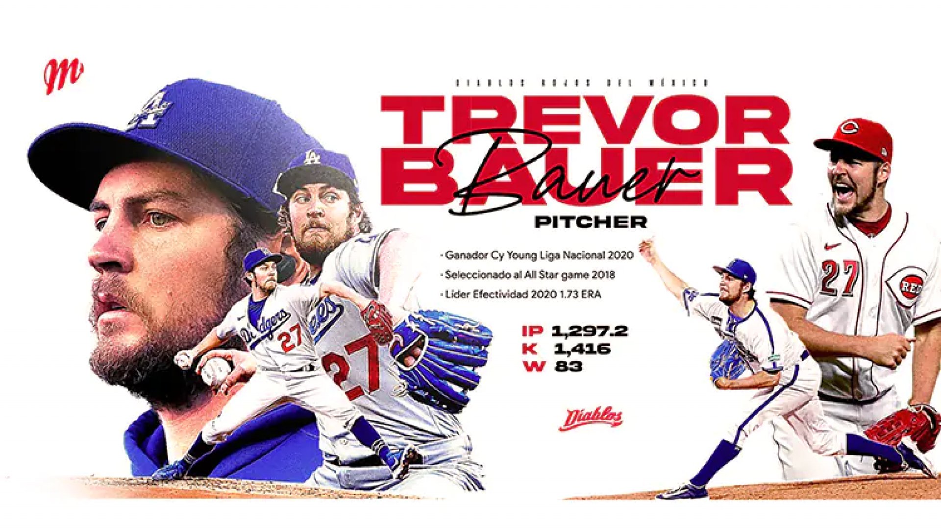Trevor Bauer lanzará con Diablos Rojos contra Yankees