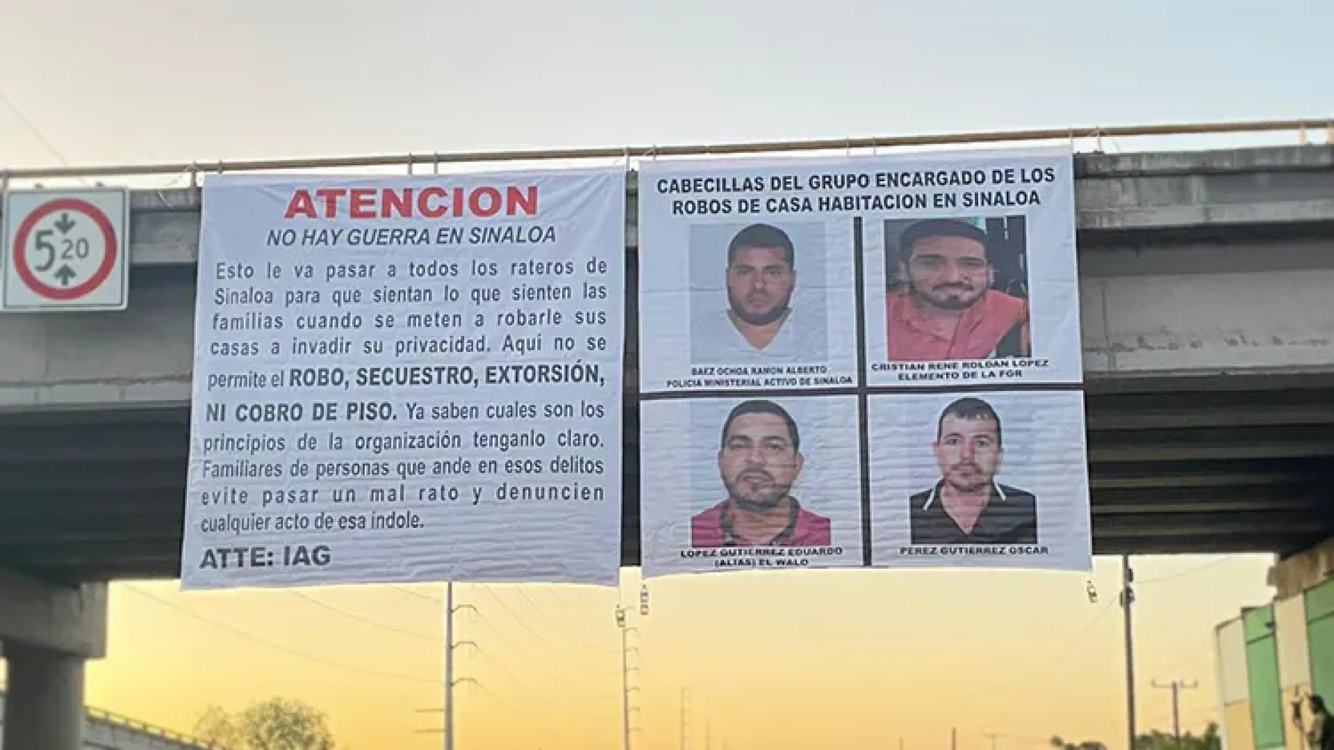 ‘No hay guerra en Sinaloa’: Cuelgan narcomantas en Culiacán tras plagio masivo