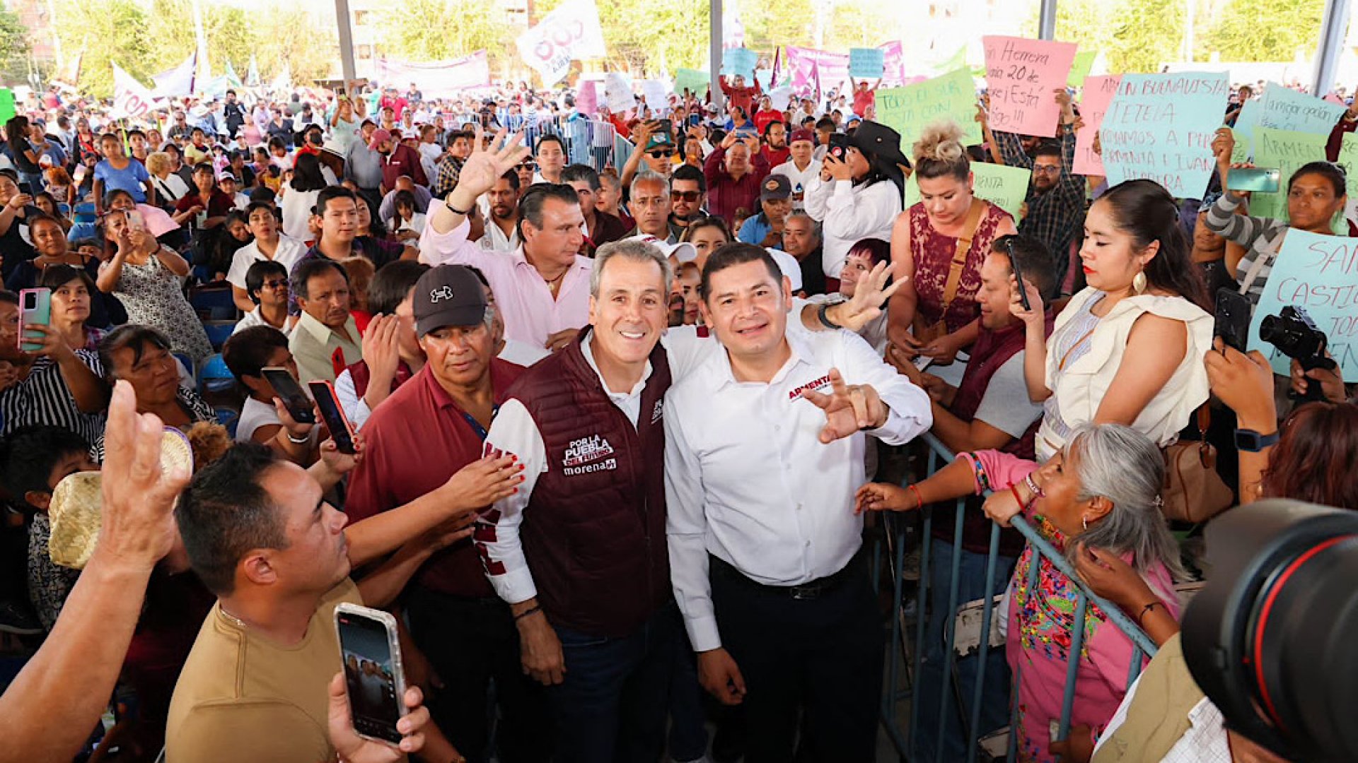 Por una Puebla segura, igualitaria y justa trabajarán Armenta y Pepe Chedraui