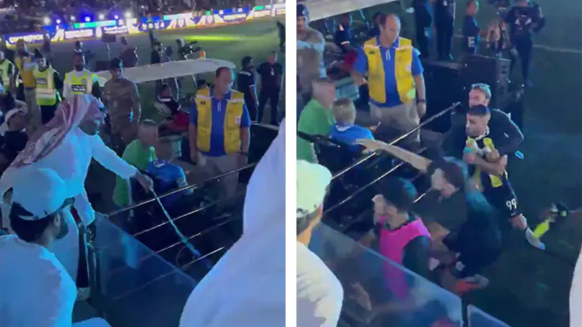 Video: Aficionado propina latigazos a delantero del Al-Hilal