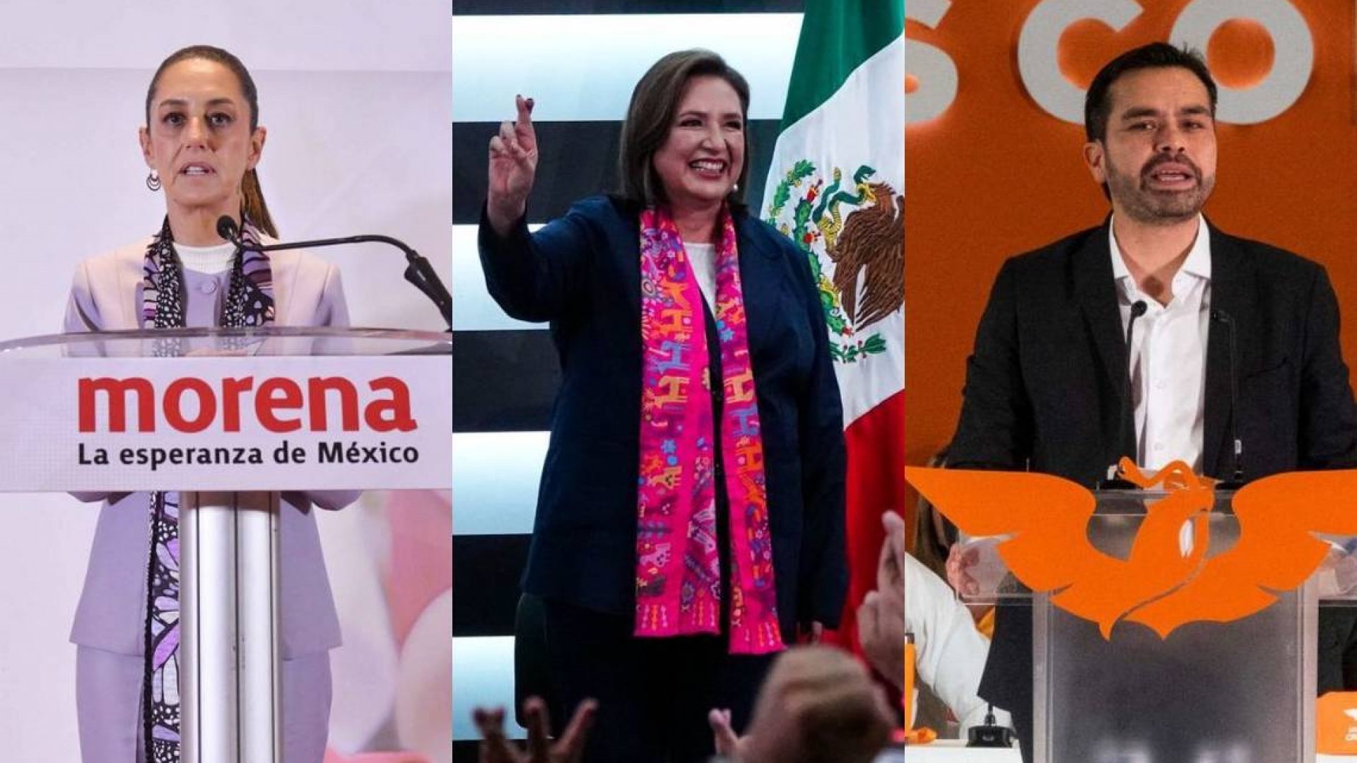 Actividades de Claudia Sheinbaum, Xóchitl Gálvez y Álvarez Máynez del 26 de abril
