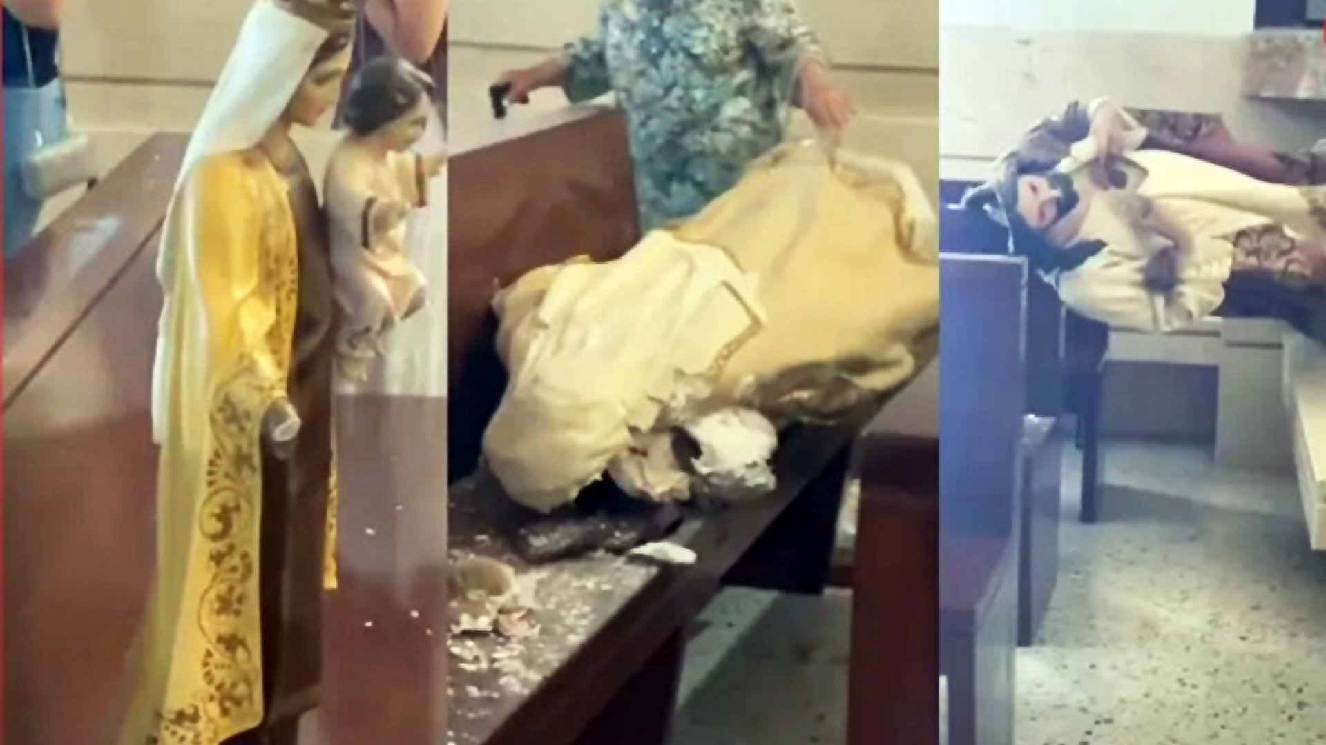 ¡Por ‘ordenes’ de la Santa Muerte! Hombre interrumpe en misa y destroza figuras religiosas