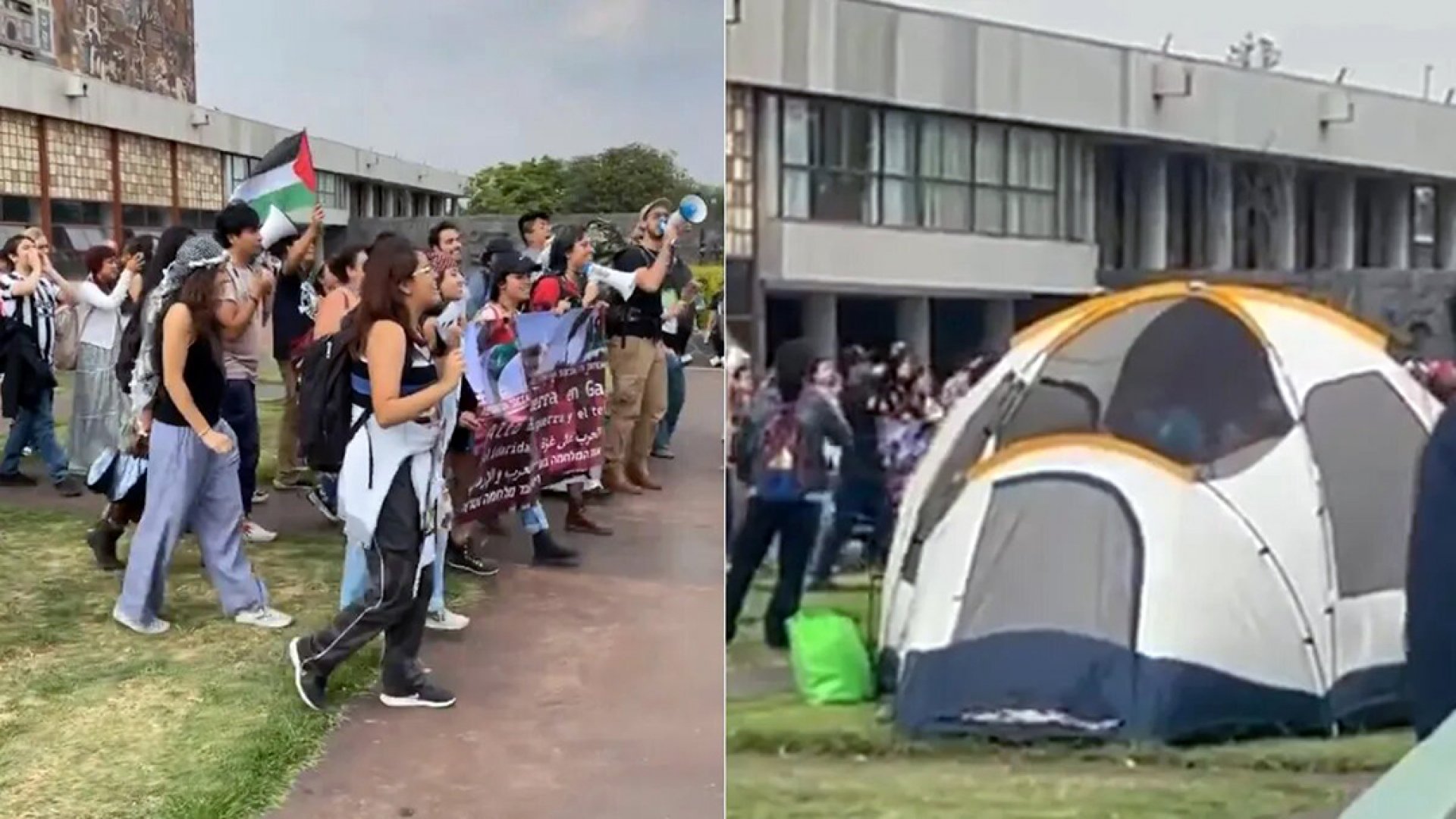 Estudiantes de la UNAM instalan un campamento en apoyo a Palestina