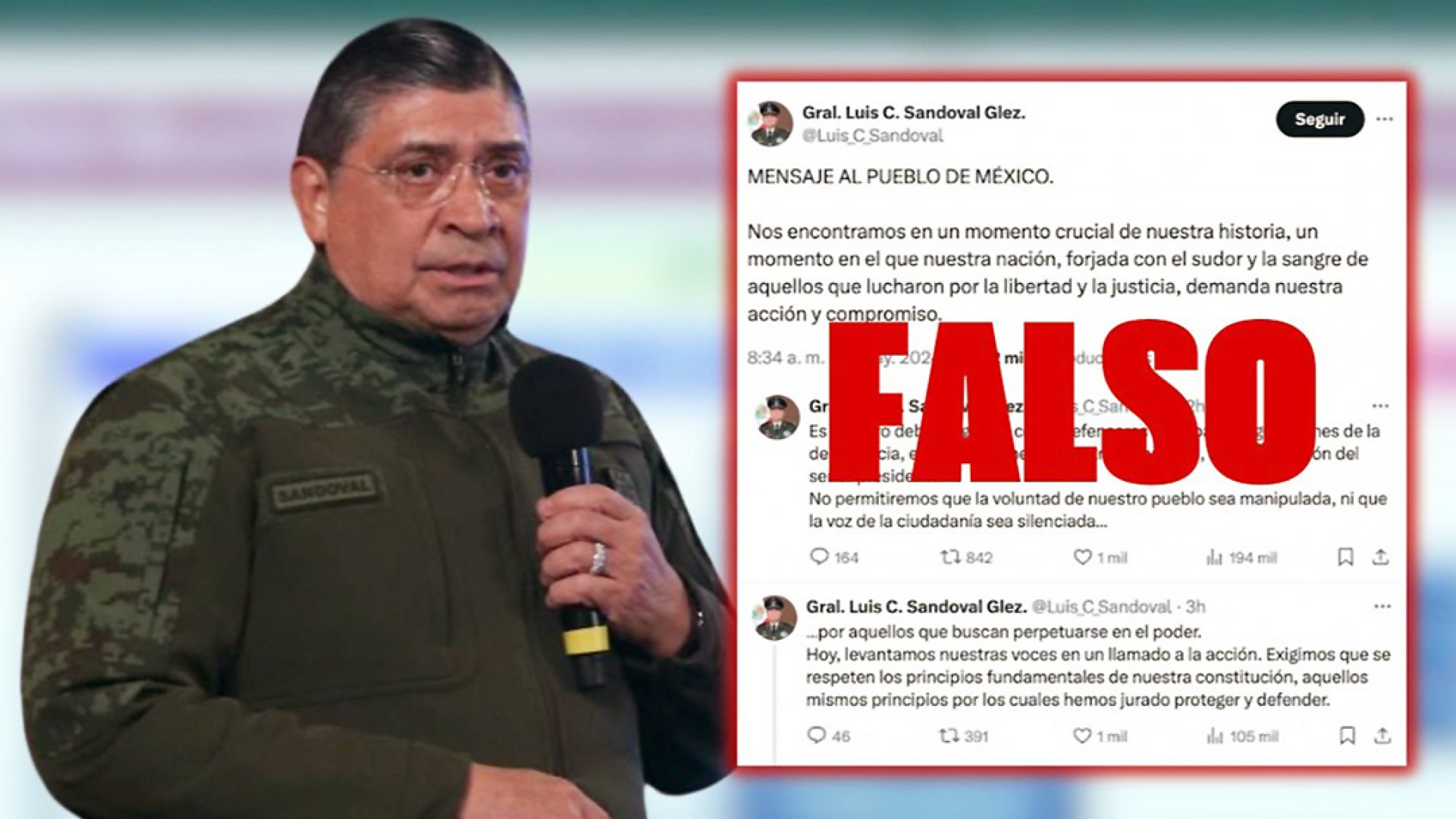Sedena desmiente mensajes publicados desde cuenta de ‘Luis Cresencio Sandoval’