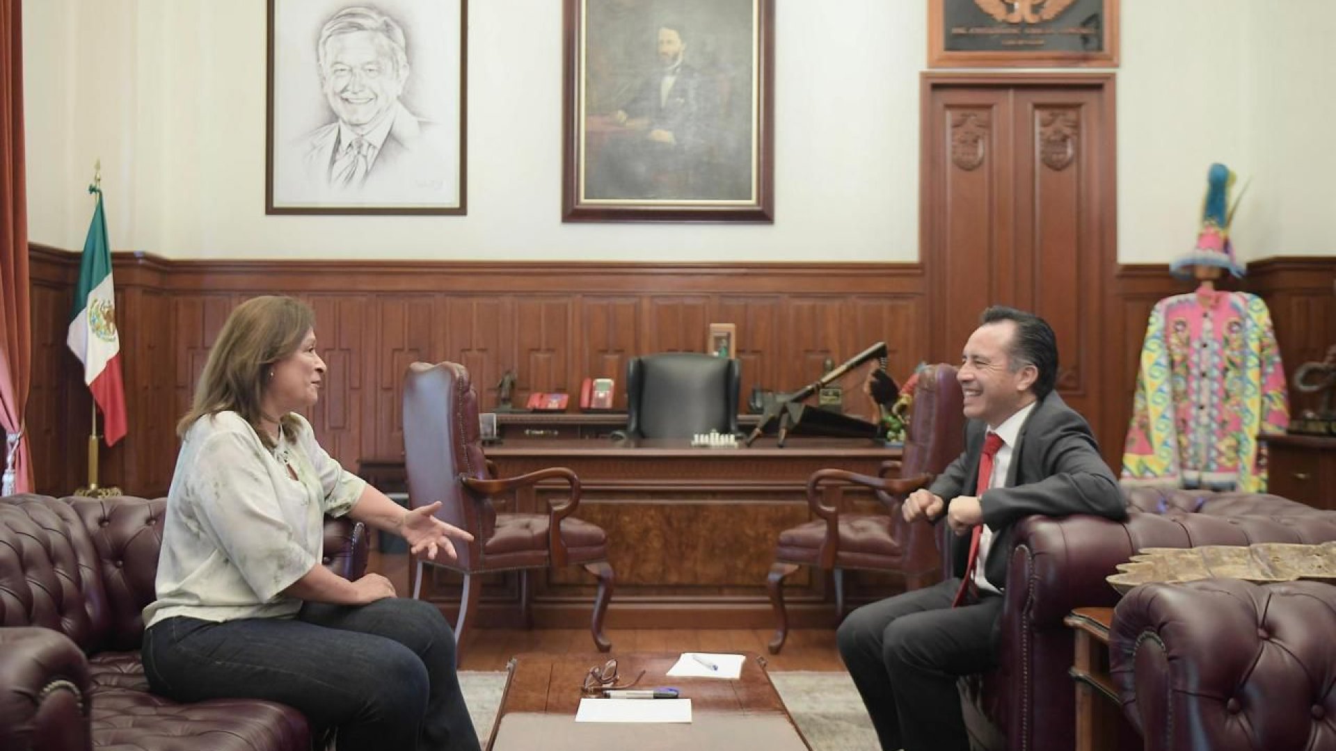 Rocío Nahle se reúne con el gobernador Cuitlahuac García