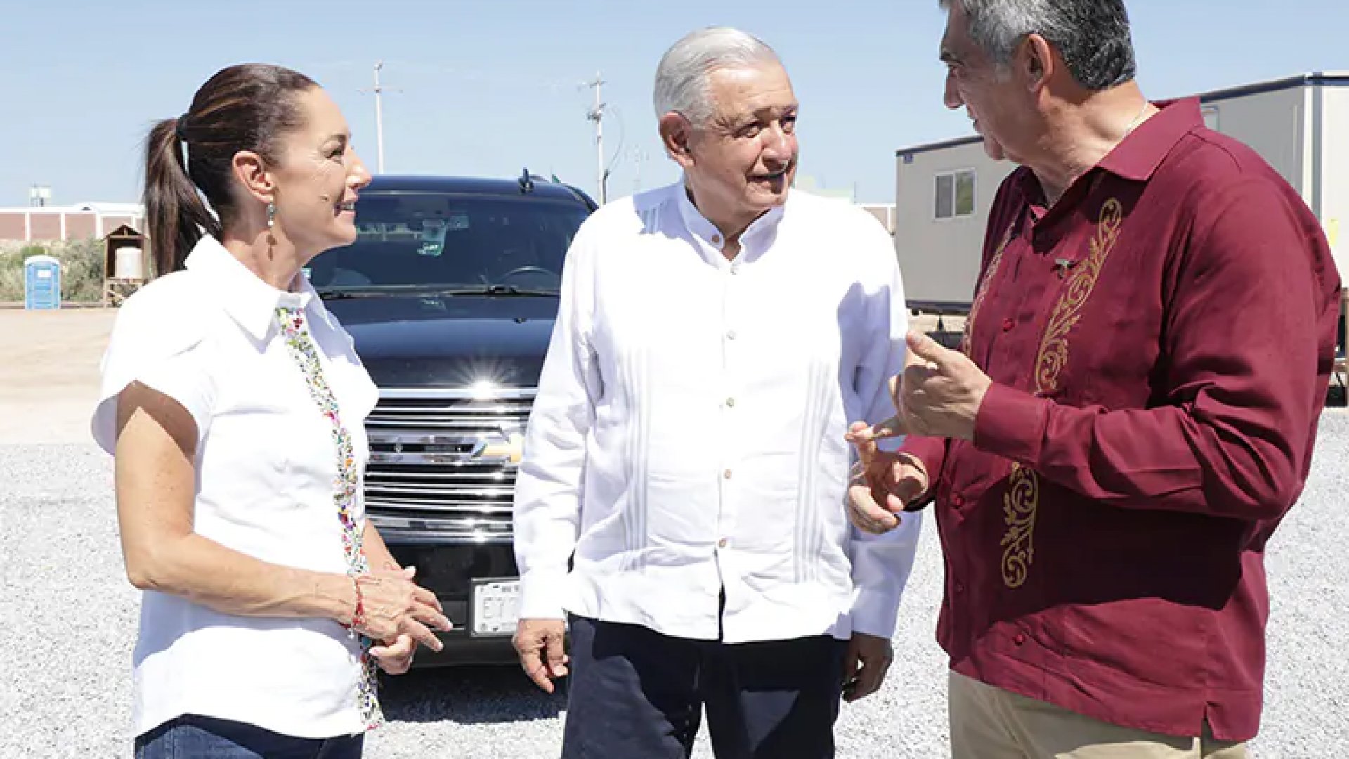 Supervisan AMLO y Sheinbaum avance de nueva sede de Aduanas en Tamaulipas