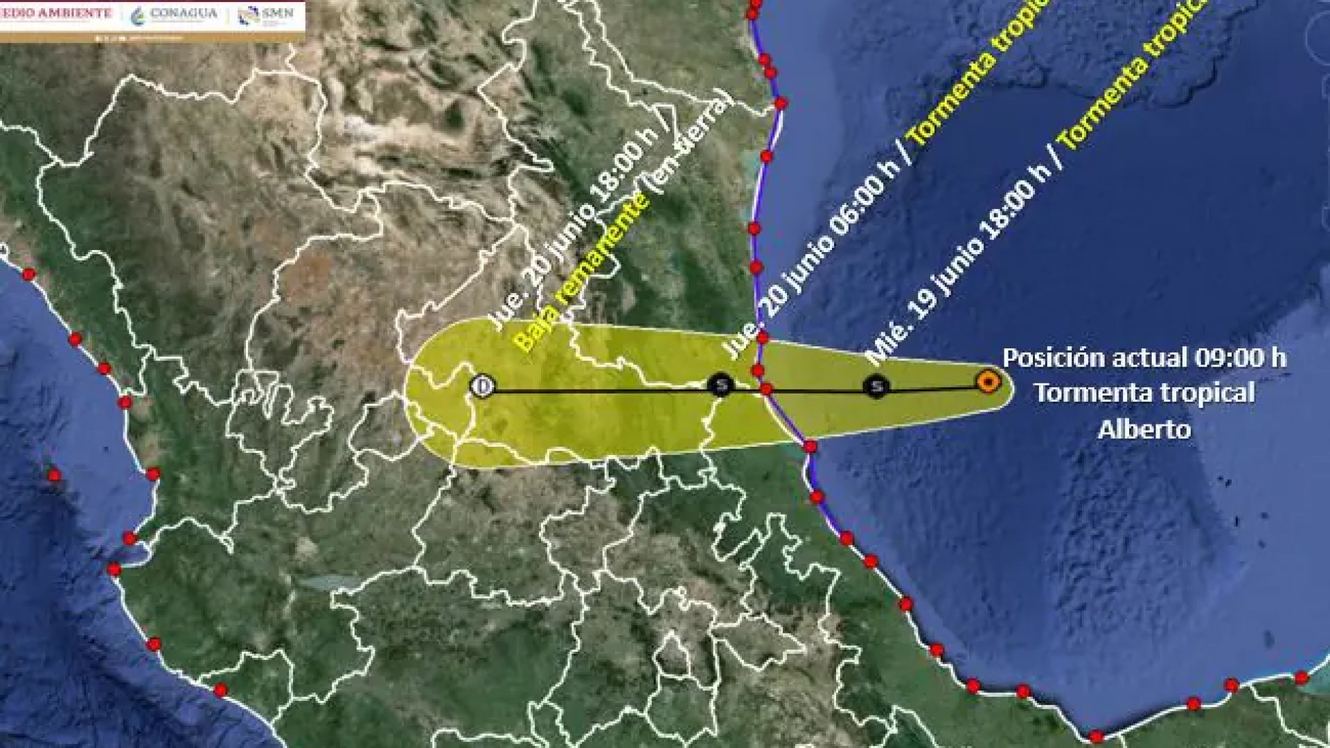Tormenta tropical Alberto se forma en el golfo de México