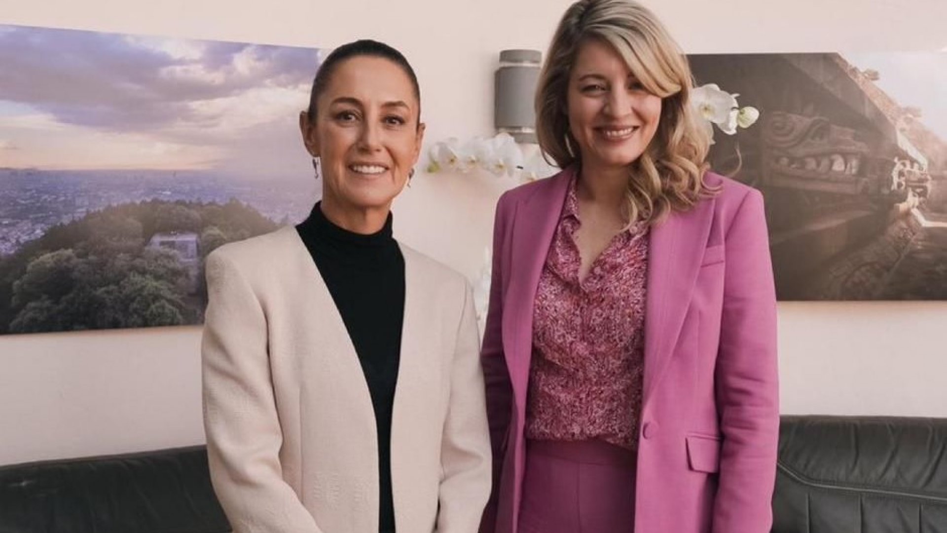 Claudia Sheinbaum sostiene reunión con la canciller de Canadá, Mélanie Joly