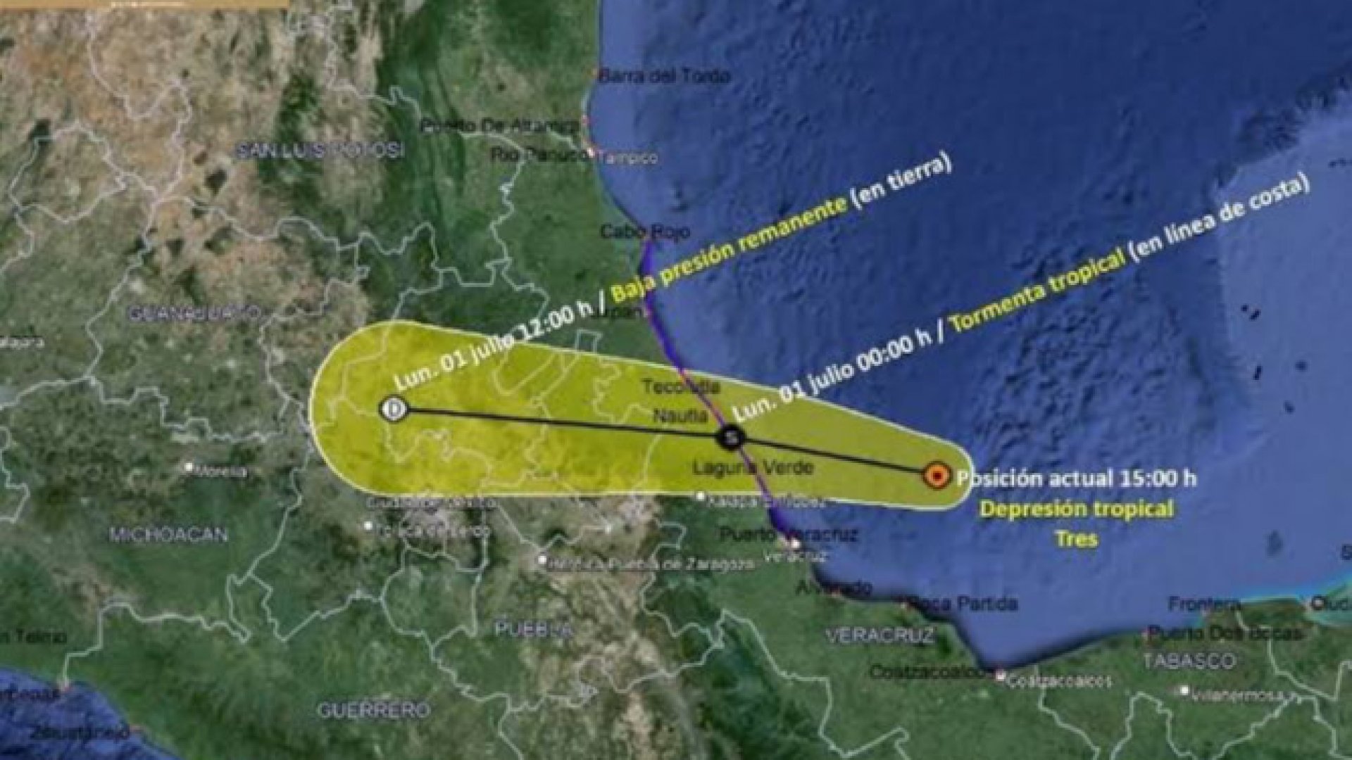 Tormenta tropical Chris impactará en Veracruz esta madrugada
