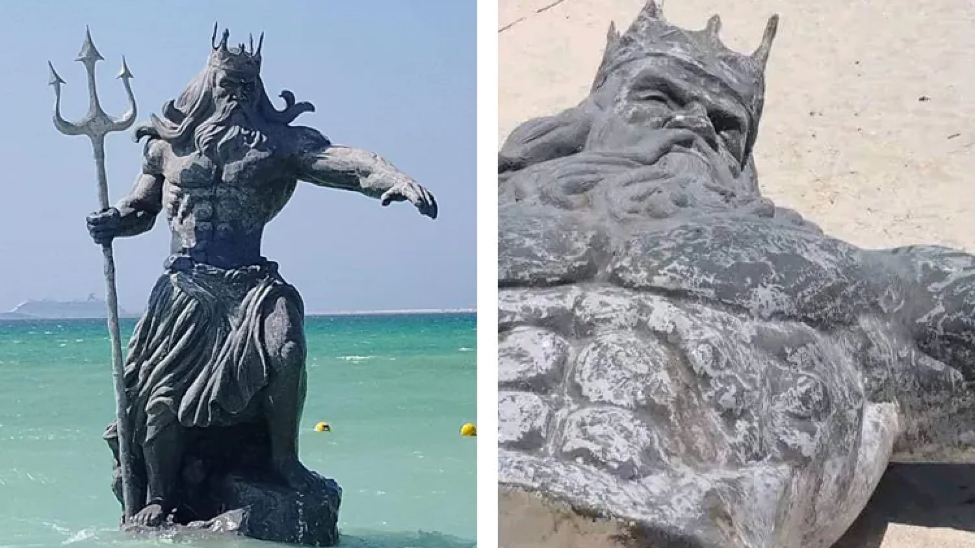 ¿Ya destruyeron la estatua de Poseidón en Yucatán? Le atribuyen desastres naturales