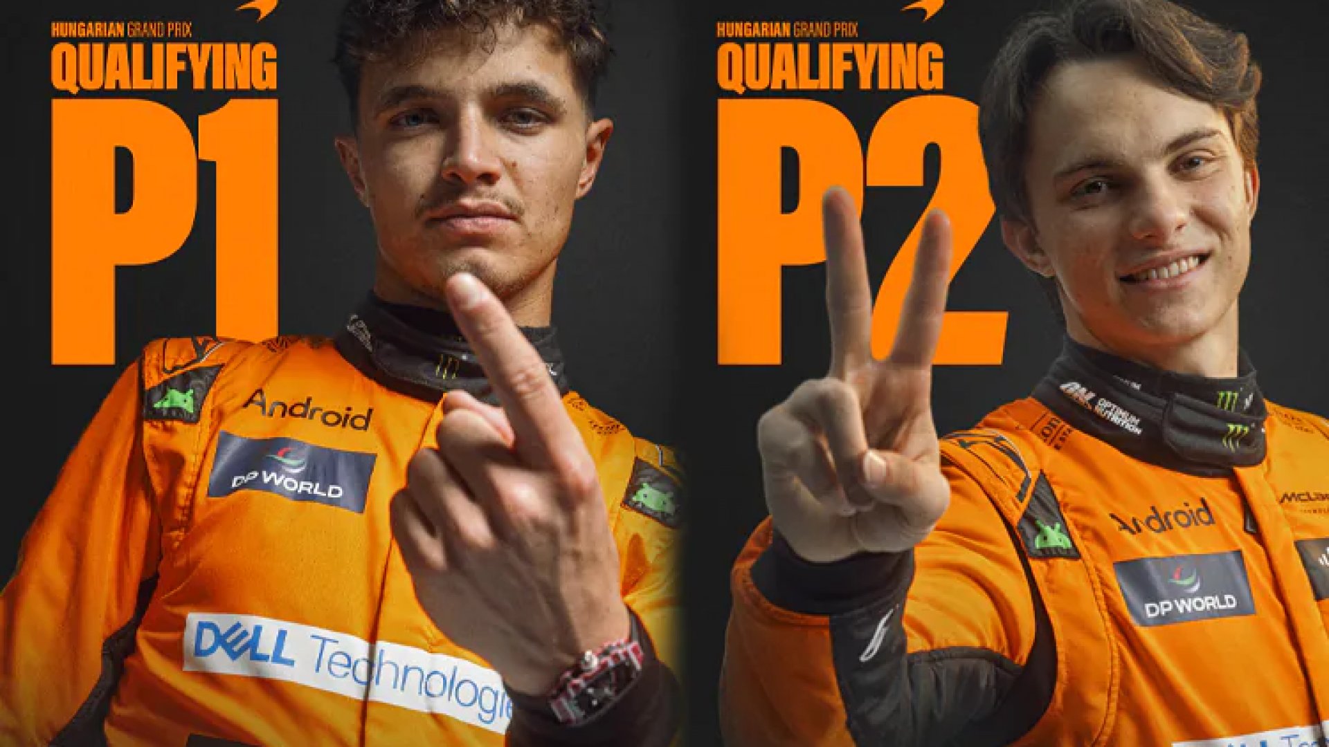 McLaren saldrá 1-2 en GP de Hungría; Checo se va al puesto 16 tras un choque