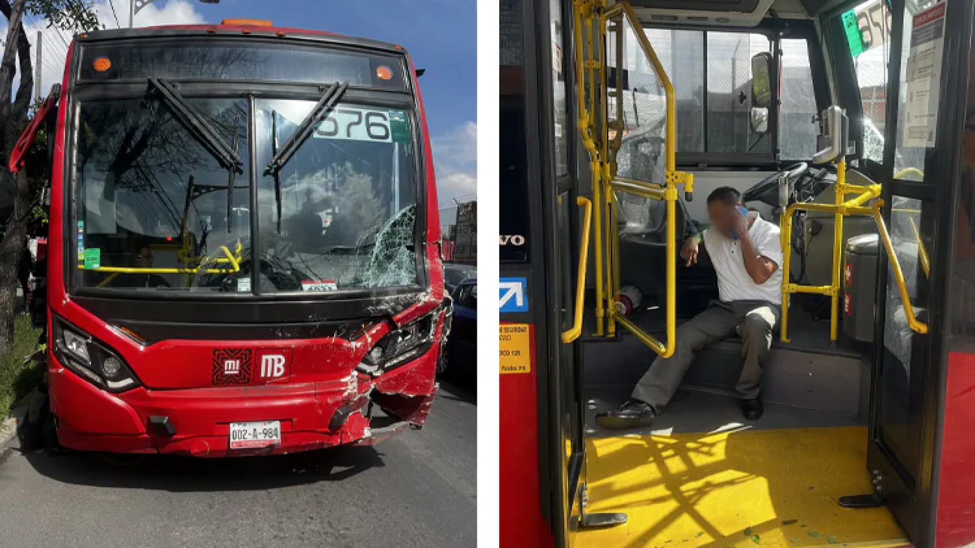 Metrobús se queda sin frenos, esquiva a peatones y choca contra varios autos