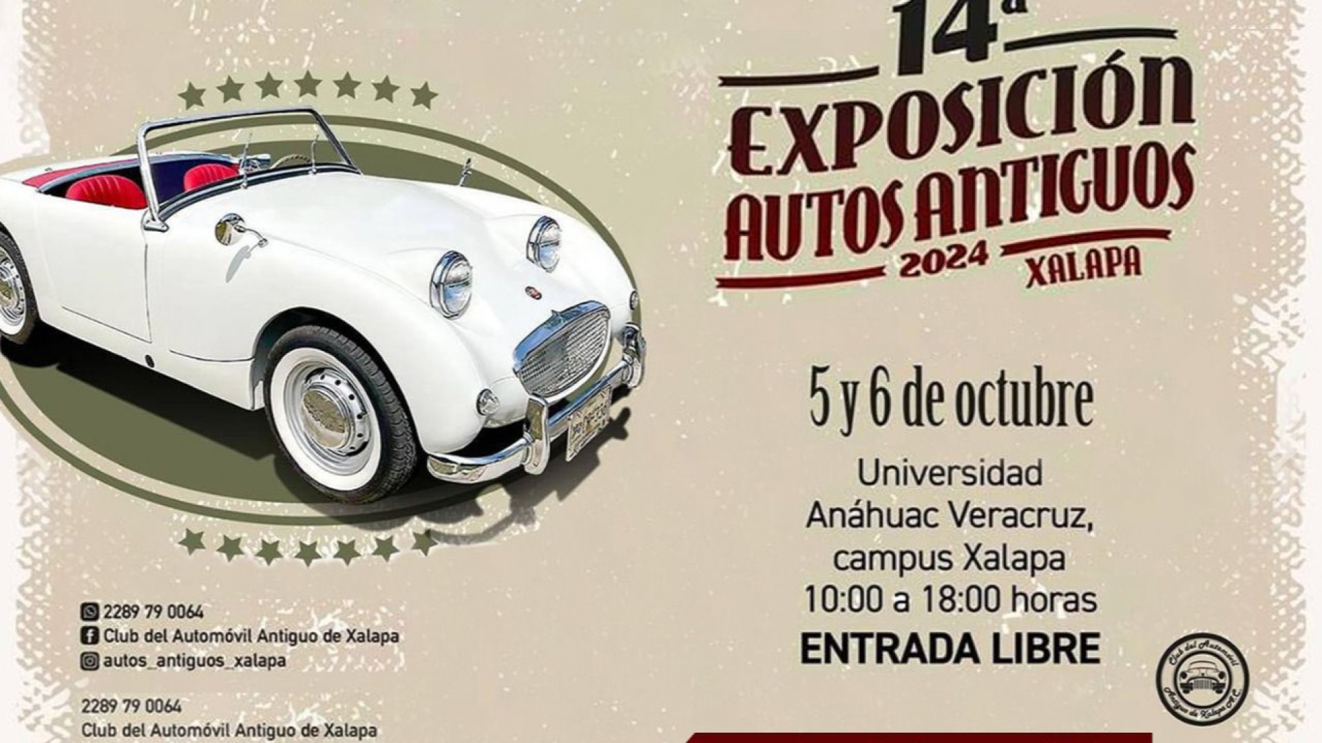 Elenco cultural, este domingo en la 14ª Expo de Autos Antiguos de Xalapa