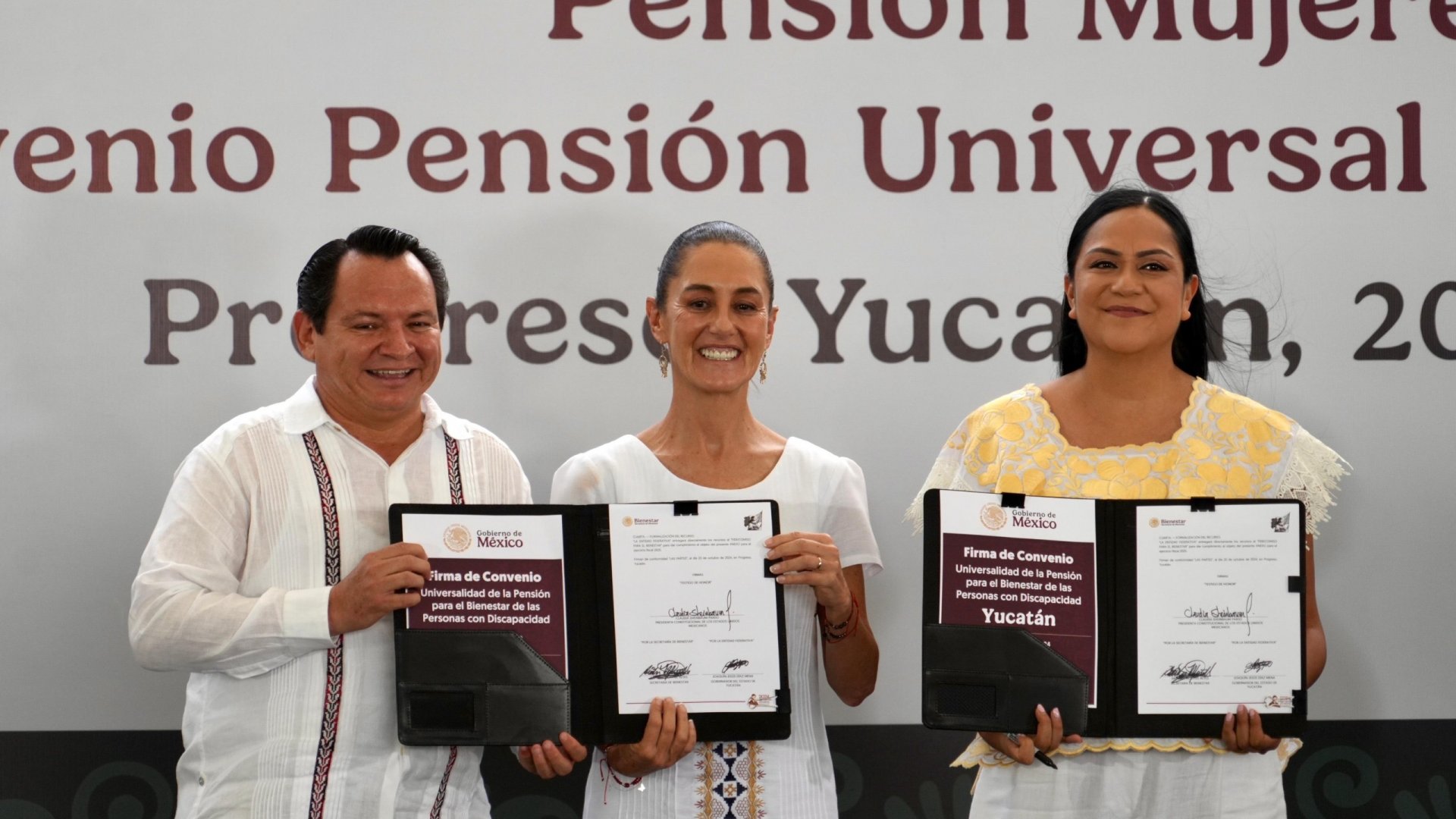 Pensión para personas con discapacidad ya es un hecho en Yucatán: Claudia Sheinbaum
