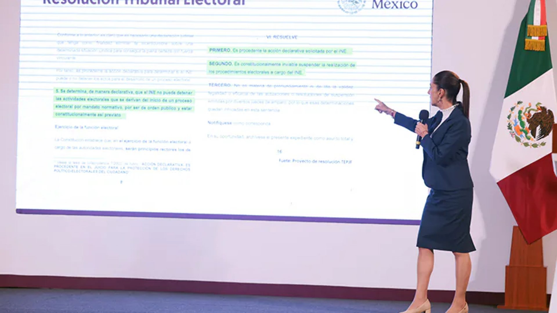 Sheinbaum celebra resolución del TEPJF que avala al INE continuar con elección judicial