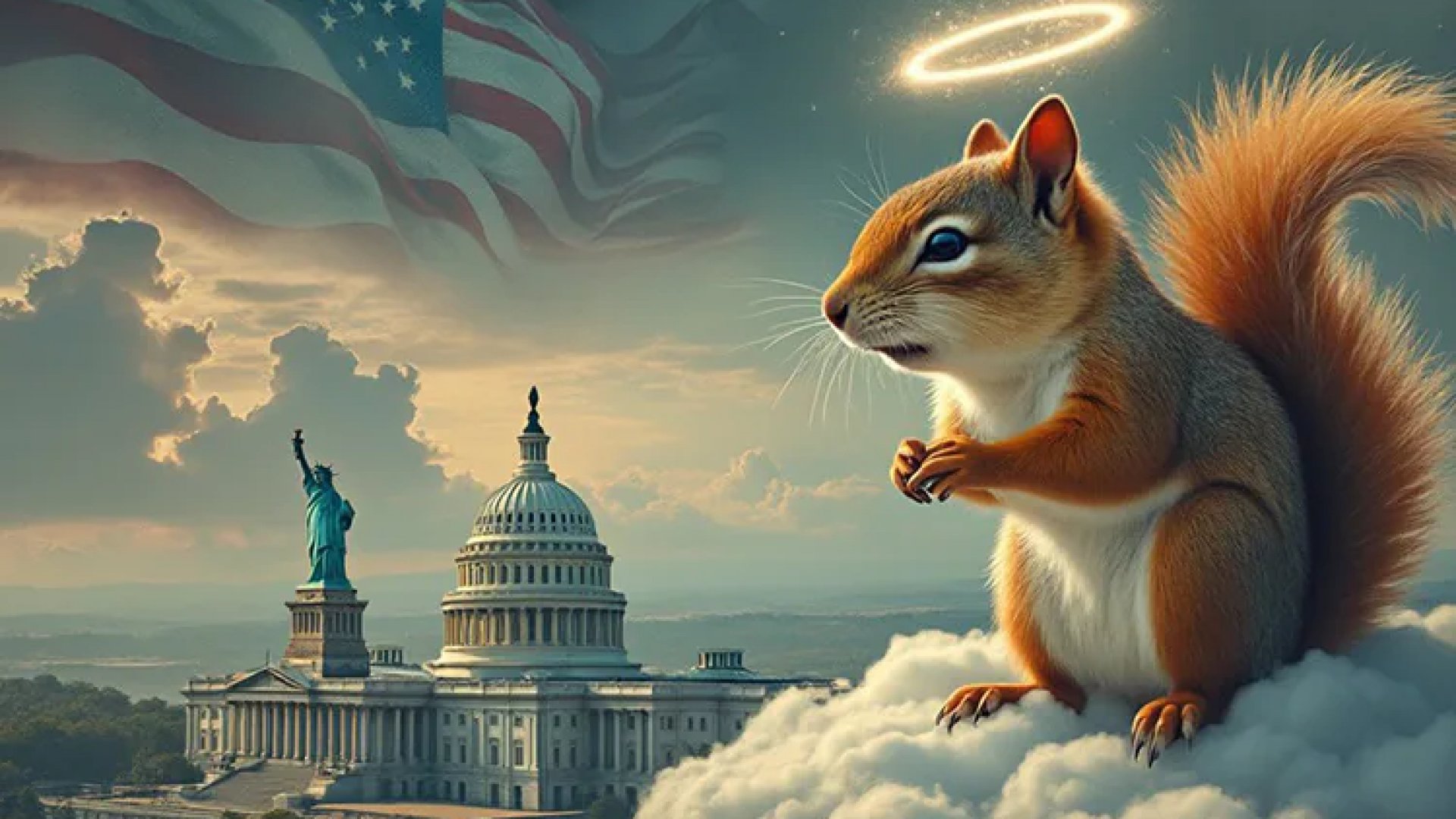 El “espíritu” de Peanut, la ardilla influencer, se aparece en discurso de Kamala Harris