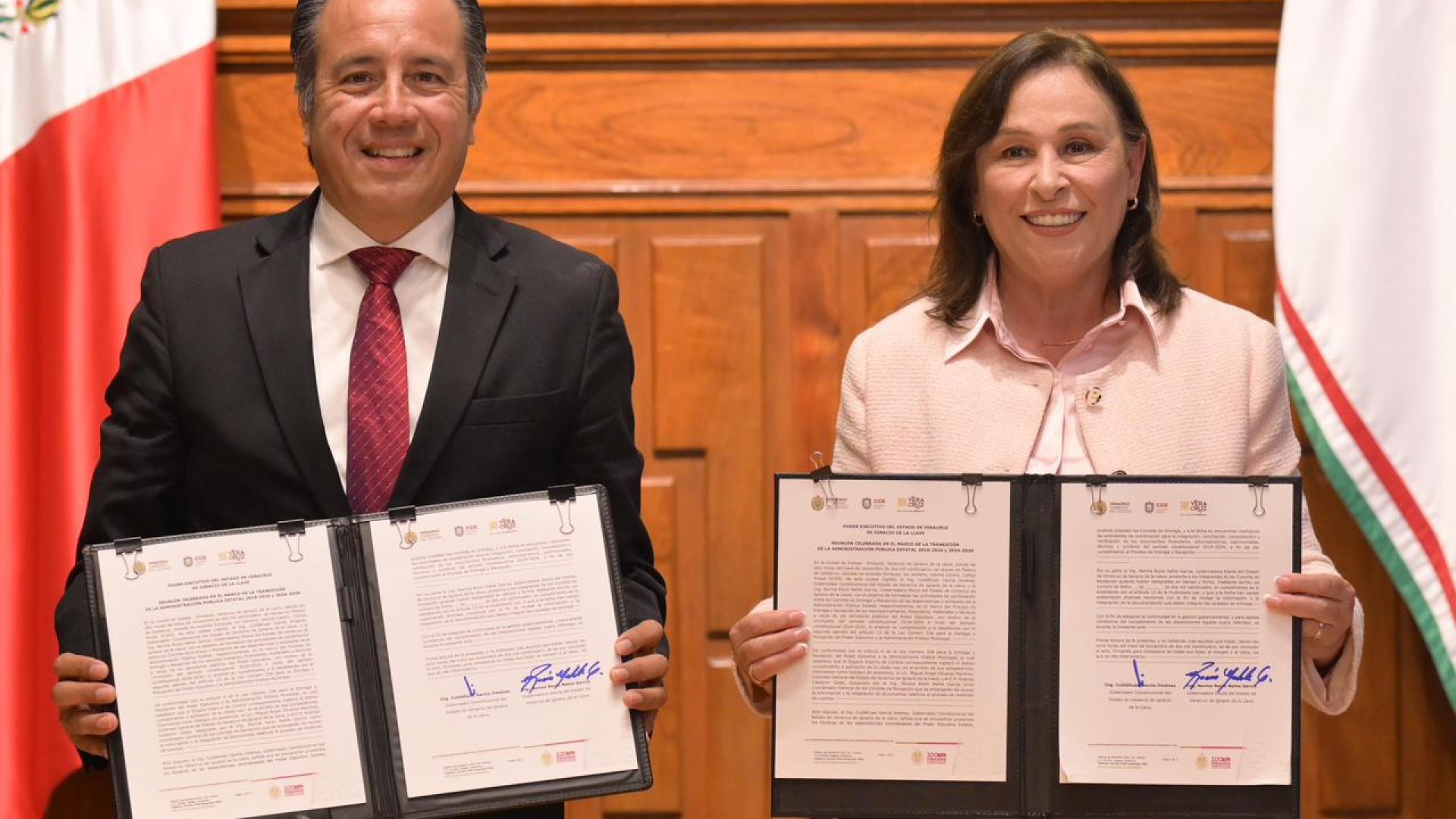 Formalizan Rocío Nahle y Cuitláhuac García inicio de proceso de entrega-recepción