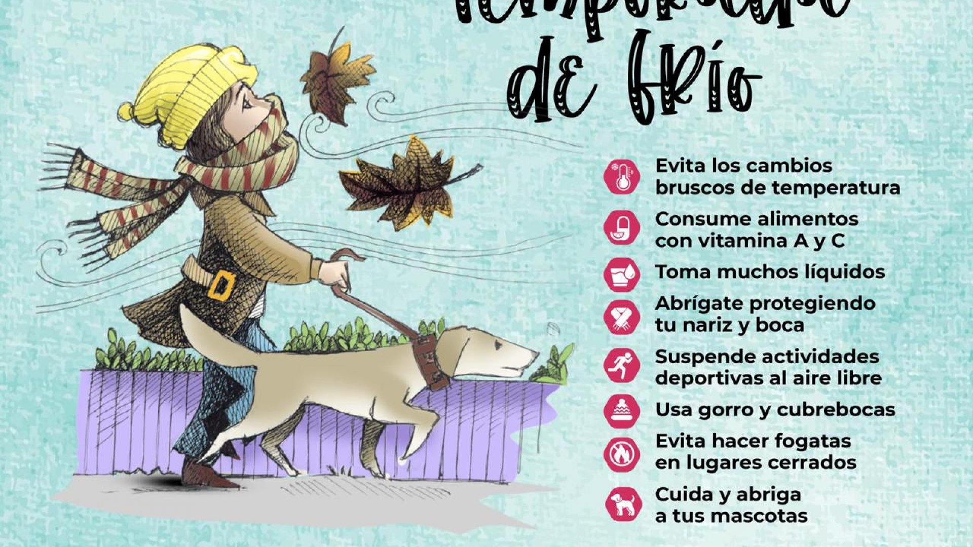Emite PC Municipal recomendaciones por temporada de frío
