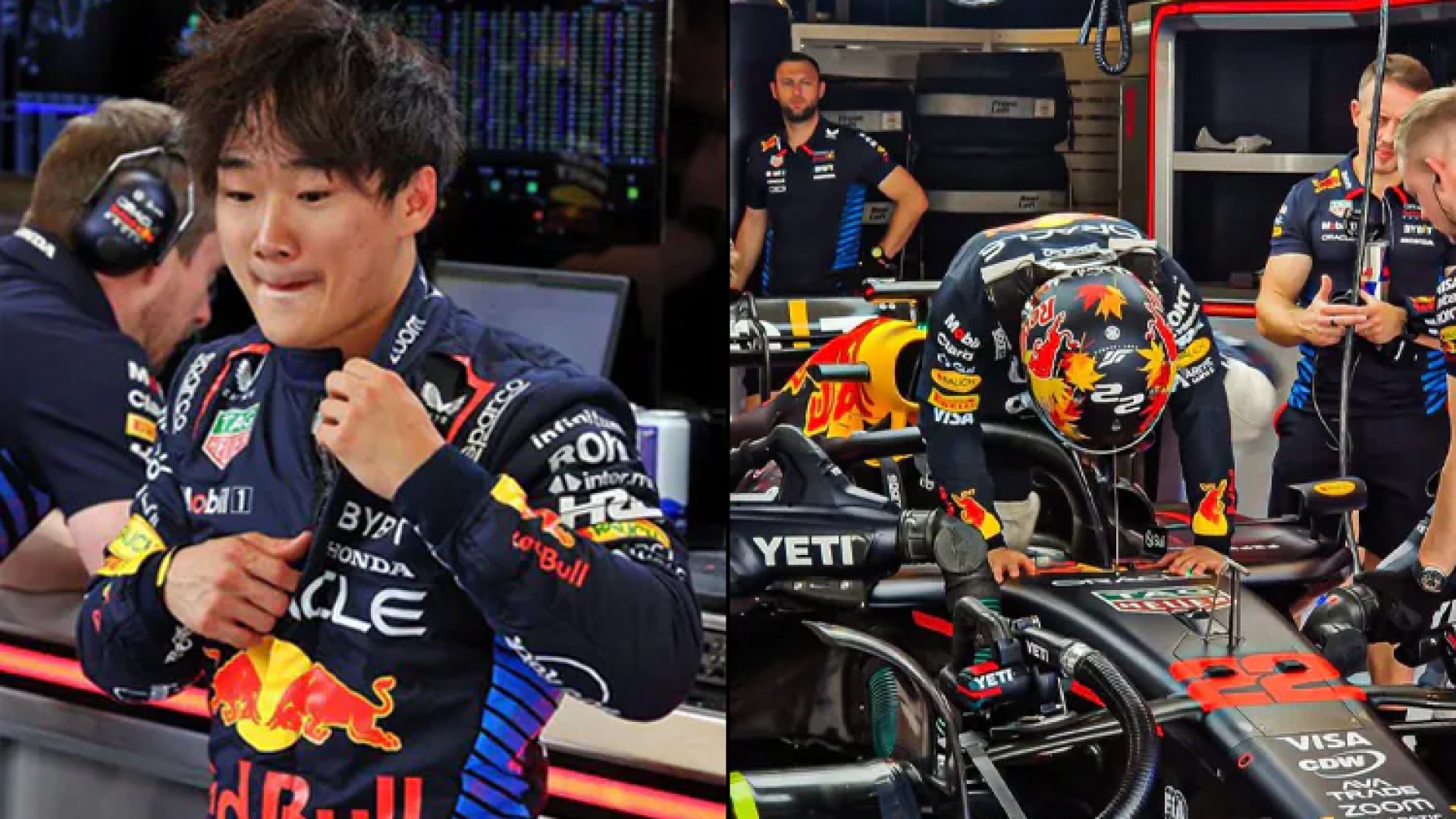 Yuki Tsunoda se sube al RB20 de Red Bull en postemporada: ¿Adiós, Checo?