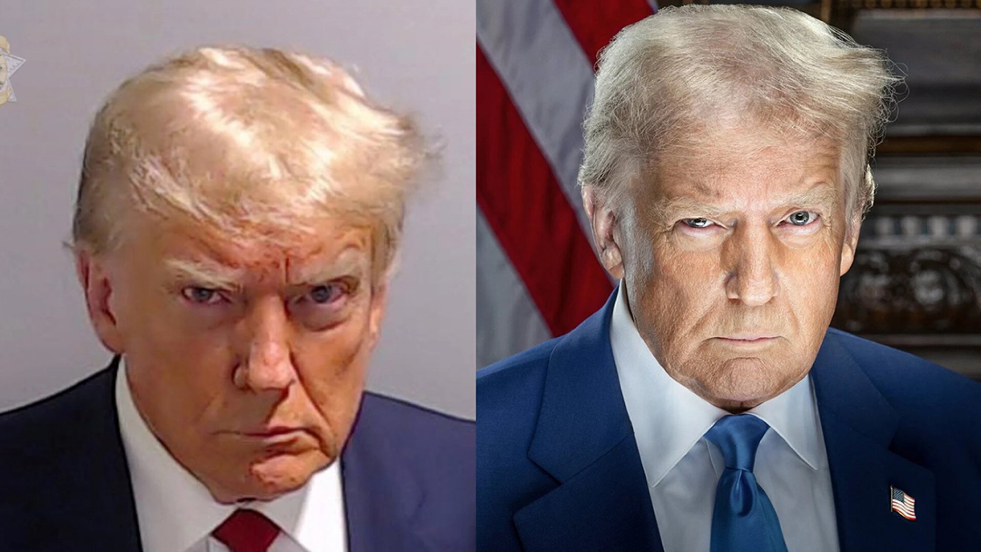 Trump publica su nuevo retrato oficial como presidente con un guiño a su foto policial