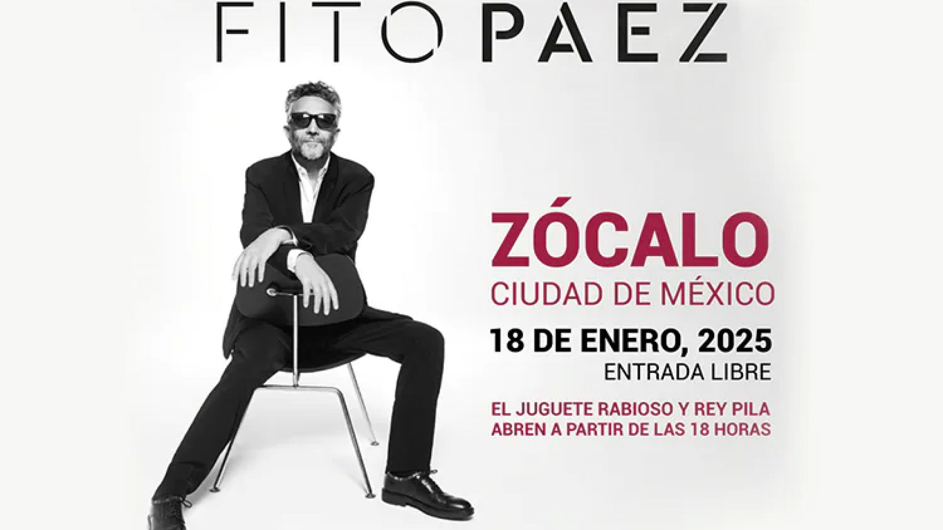Fito Páez recibe bienvenida de Sheinbaum por su concierto gratuito en el Zócalo